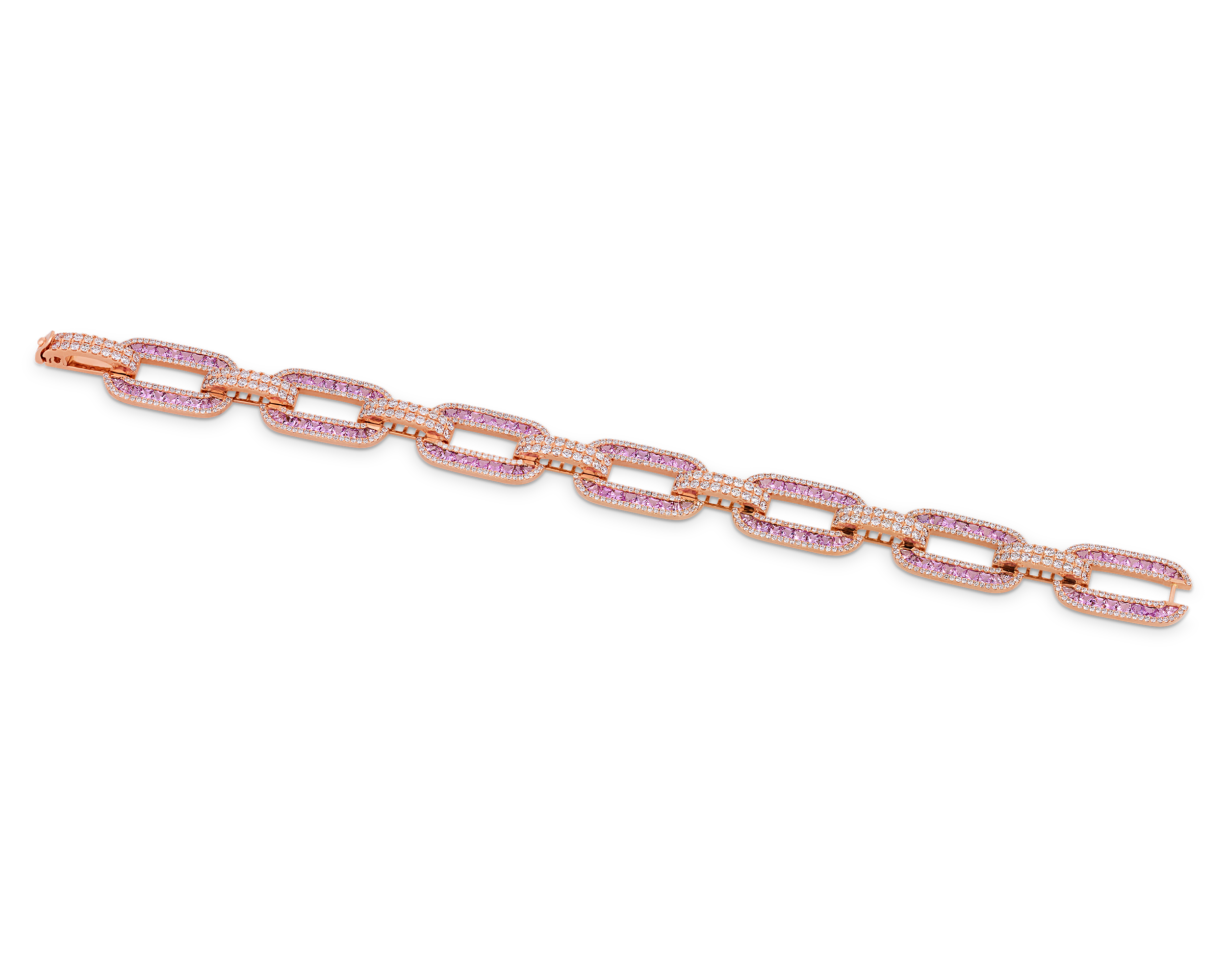 Pink Sapphire Bracelet, 7.09 Carats