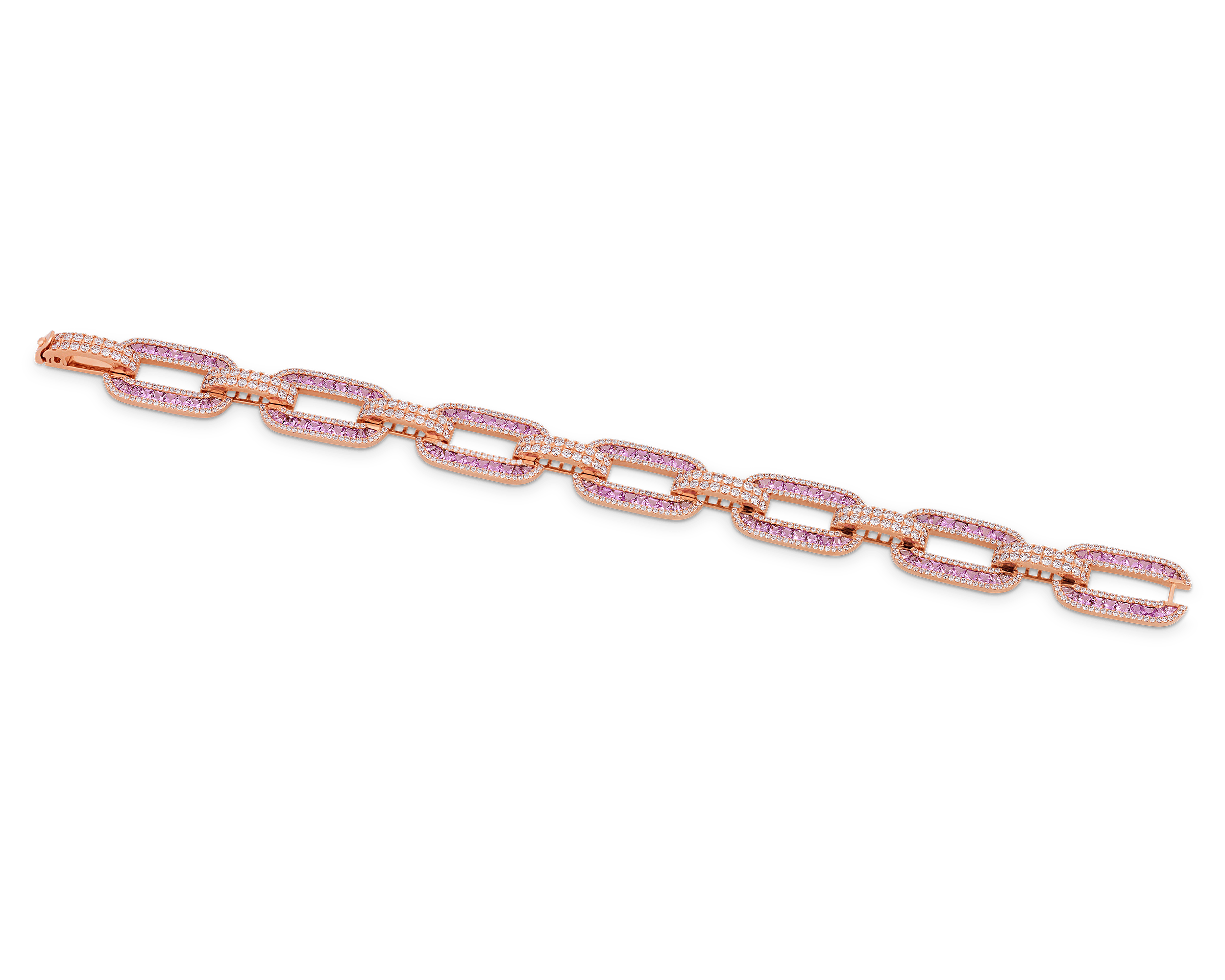 Pink Sapphire Bracelet, 7.09 Carats