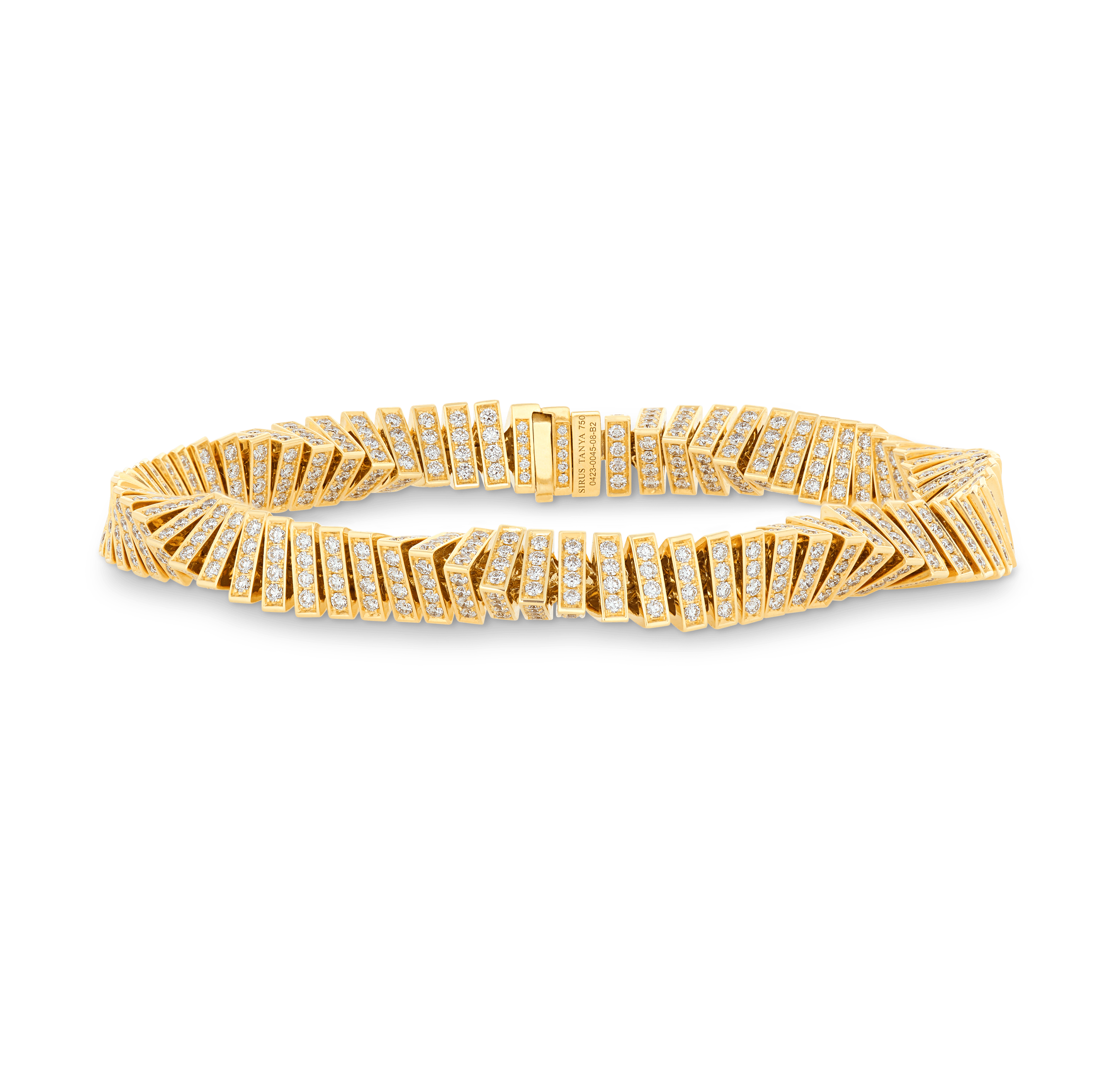 Yellow Gold Twisted Diamond Bracelet, 8.31 Carats
