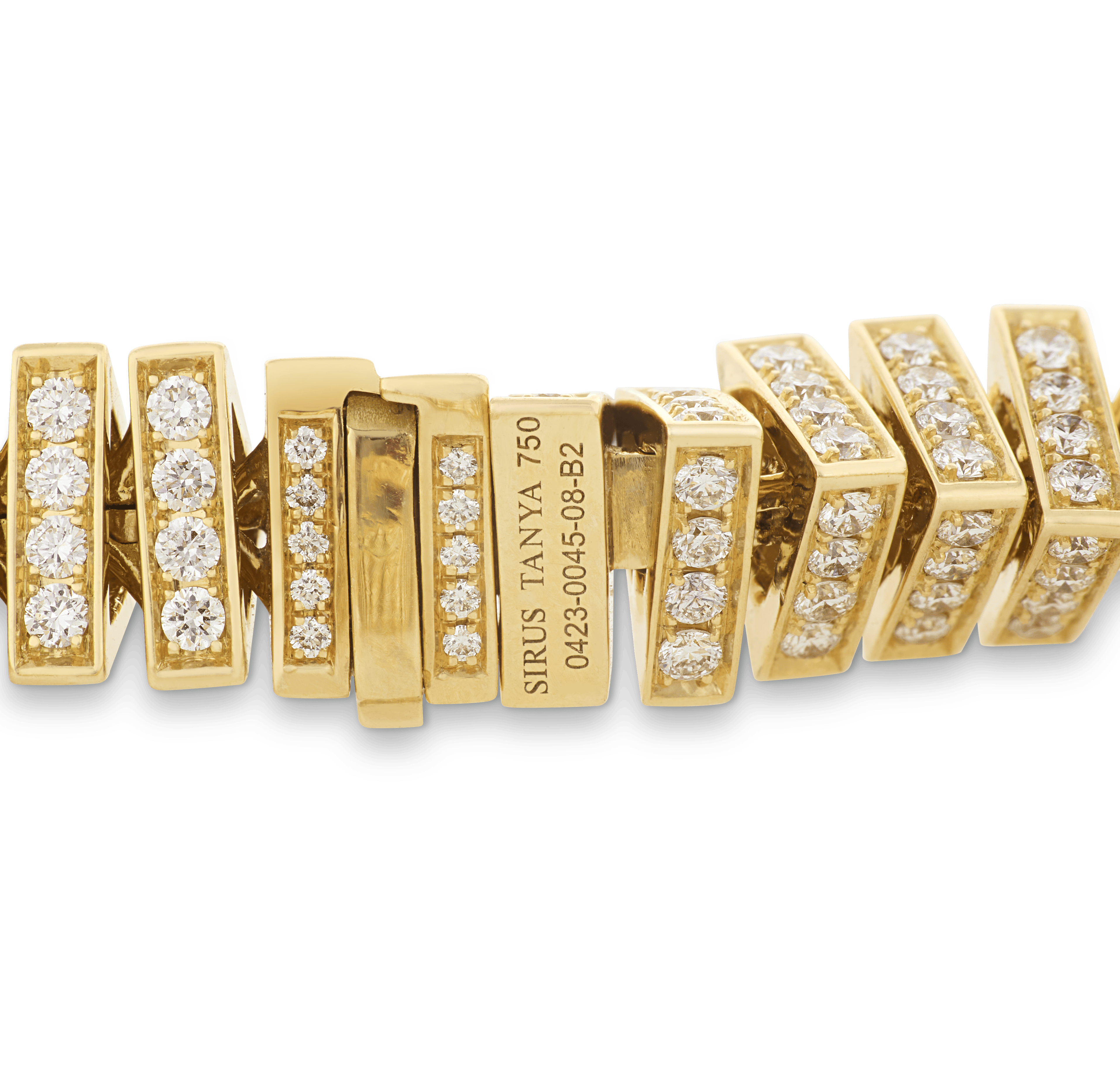 Yellow Gold Twisted Diamond Bracelet, 8.31 Carats