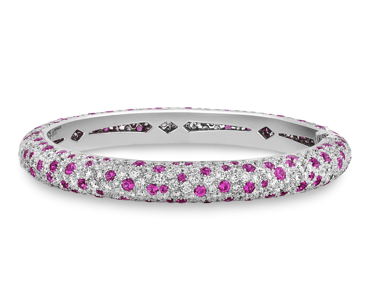 Diamond and Pink Sapphire Bangle