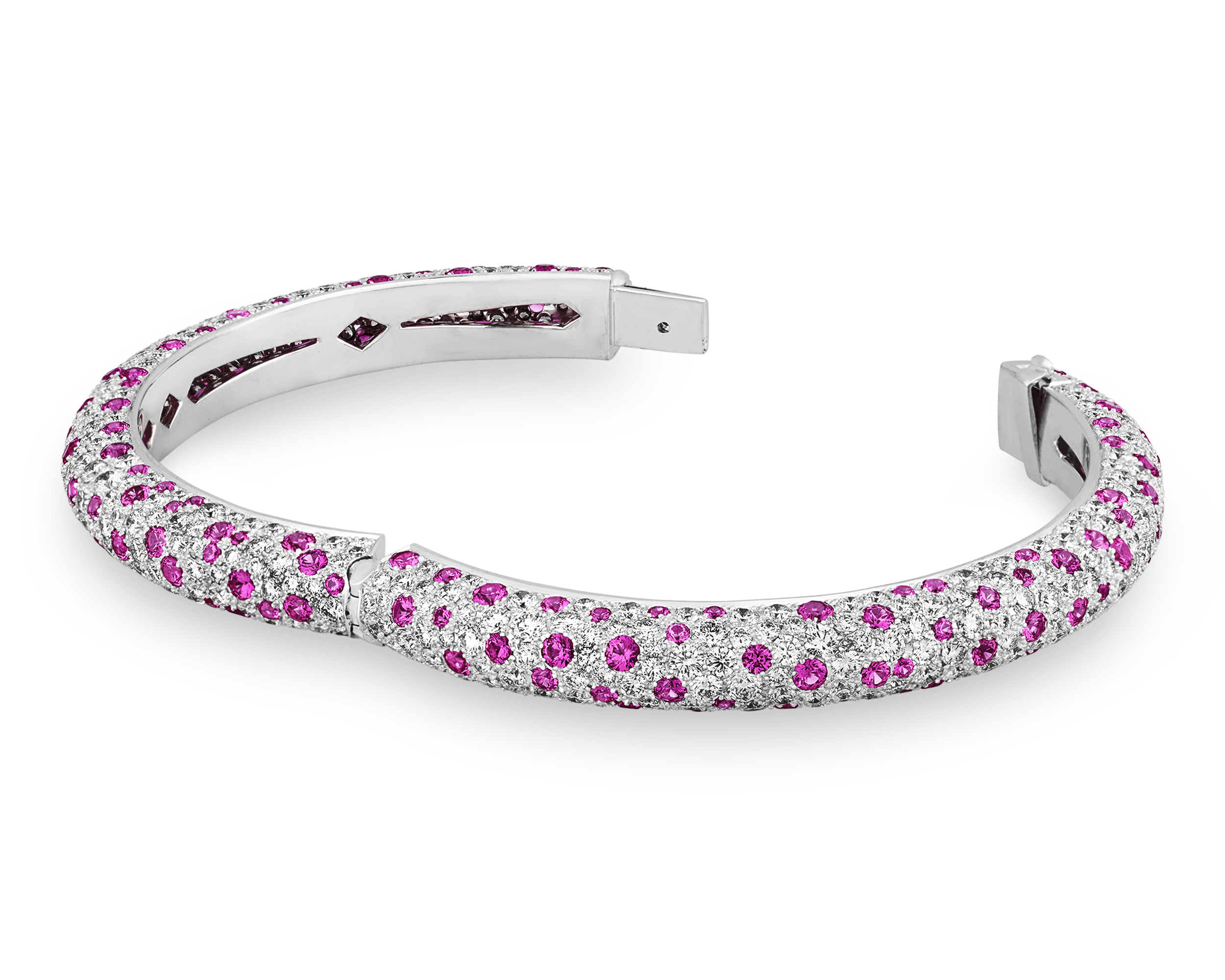 Diamond and Pink Sapphire Bangle