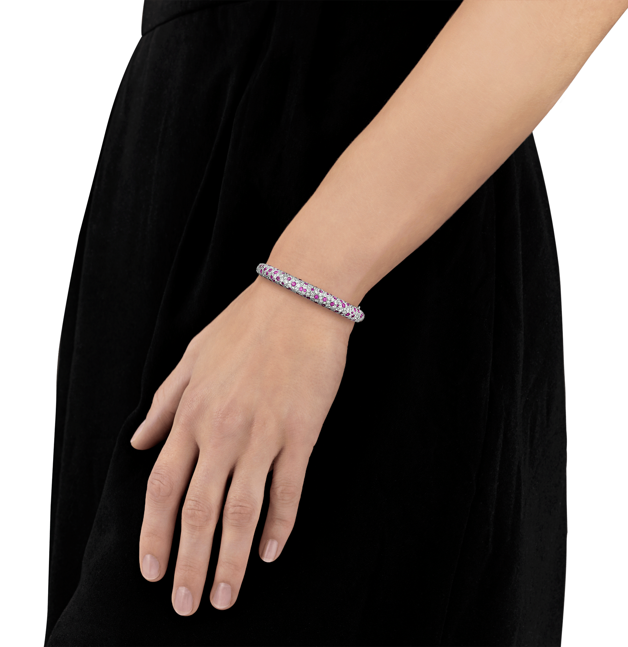 Diamond and Pink Sapphire Bangle
