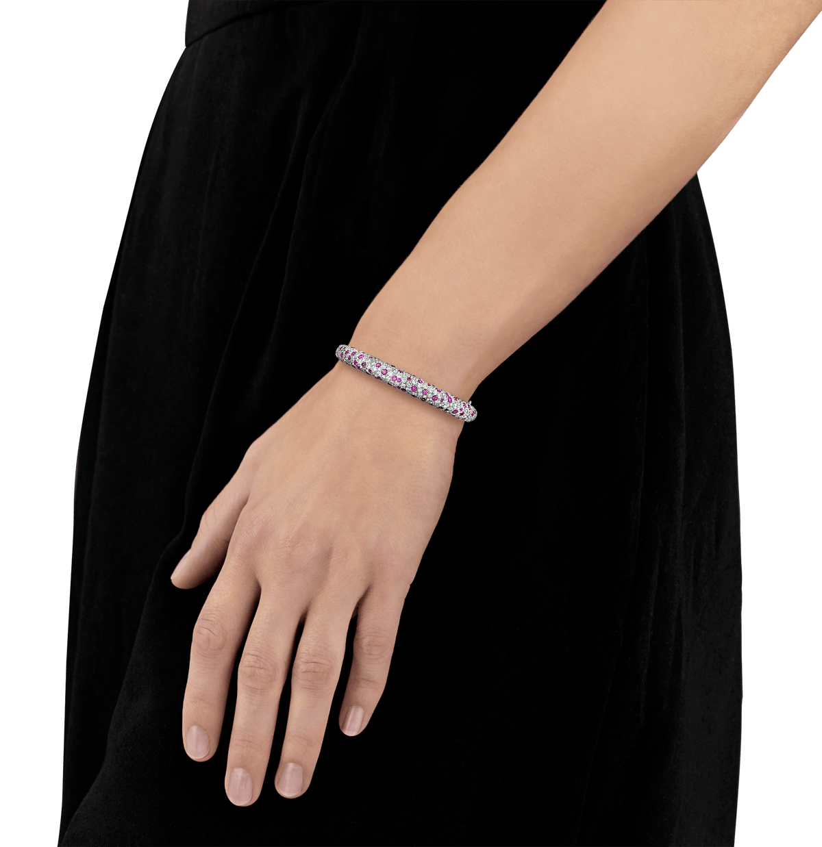 Diamond and Pink Sapphire Bangle