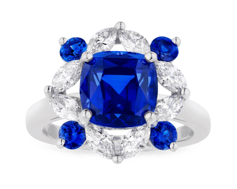Oscar Heyman Ceylon Sapphire and Diamond Ring, 5.02 Carats