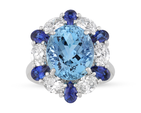 Oscar Heyman Aquamarine Ring, 6.39 Carats