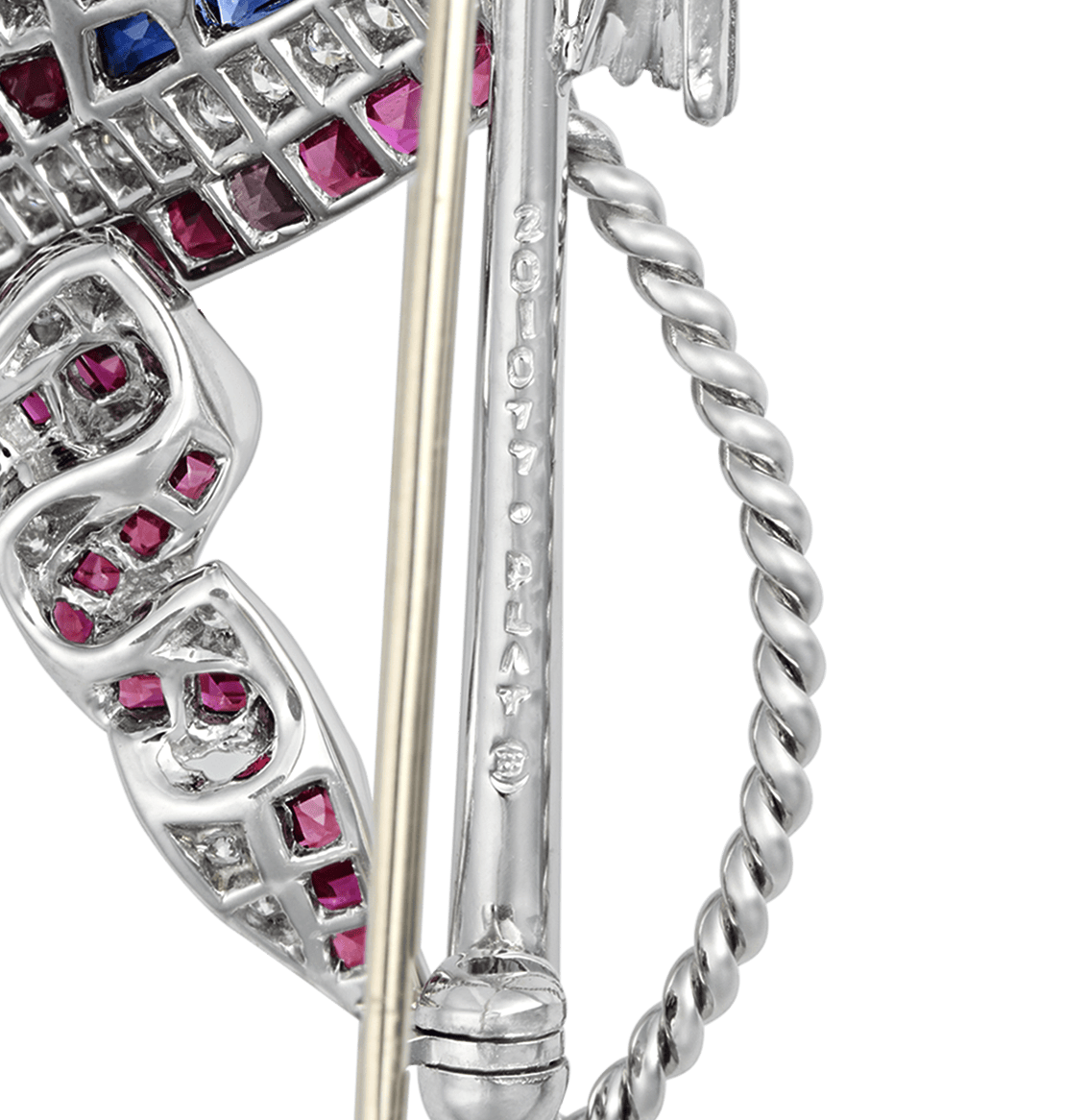 Oscar Heyman Gemstone American Flag Brooch