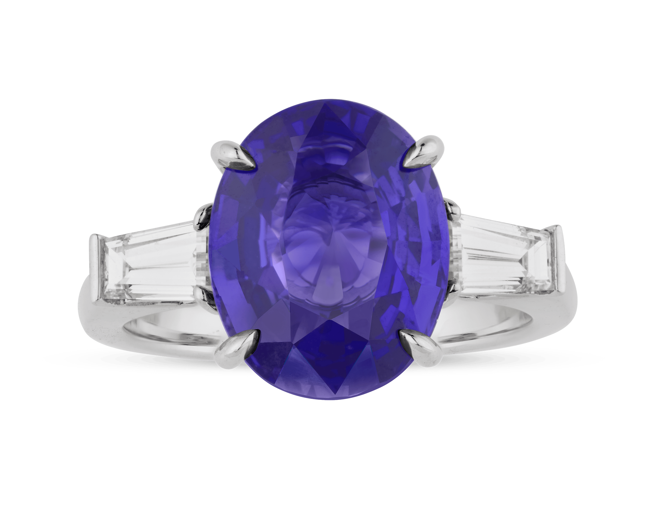 Unheated Purple Sapphire Ring, 5.04 Carats