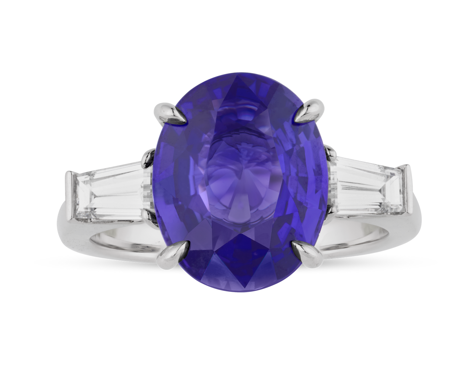 Unheated Purple Sapphire Ring, 5.04 Carats
