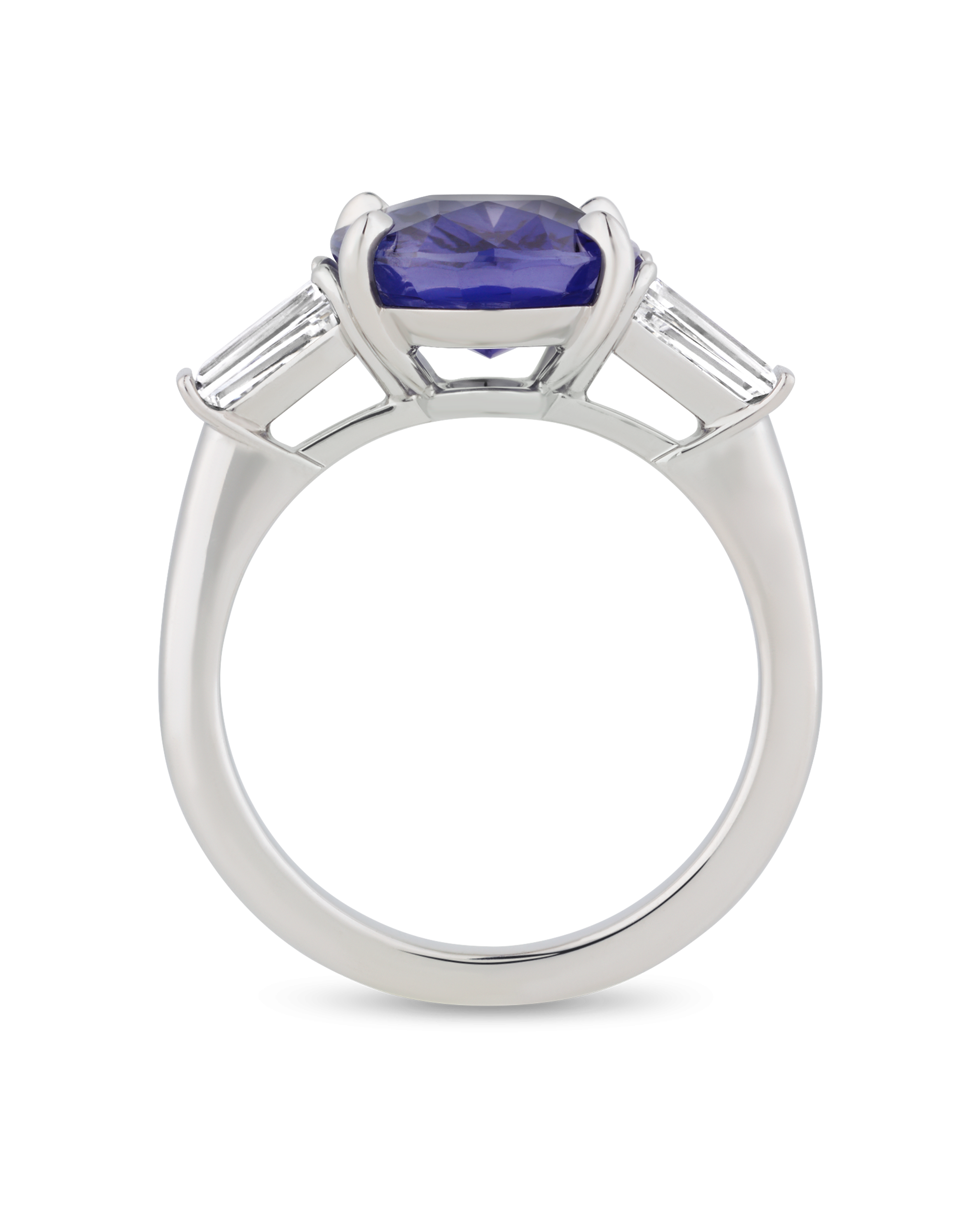 Unheated Purple Sapphire Ring, 5.04 Carats