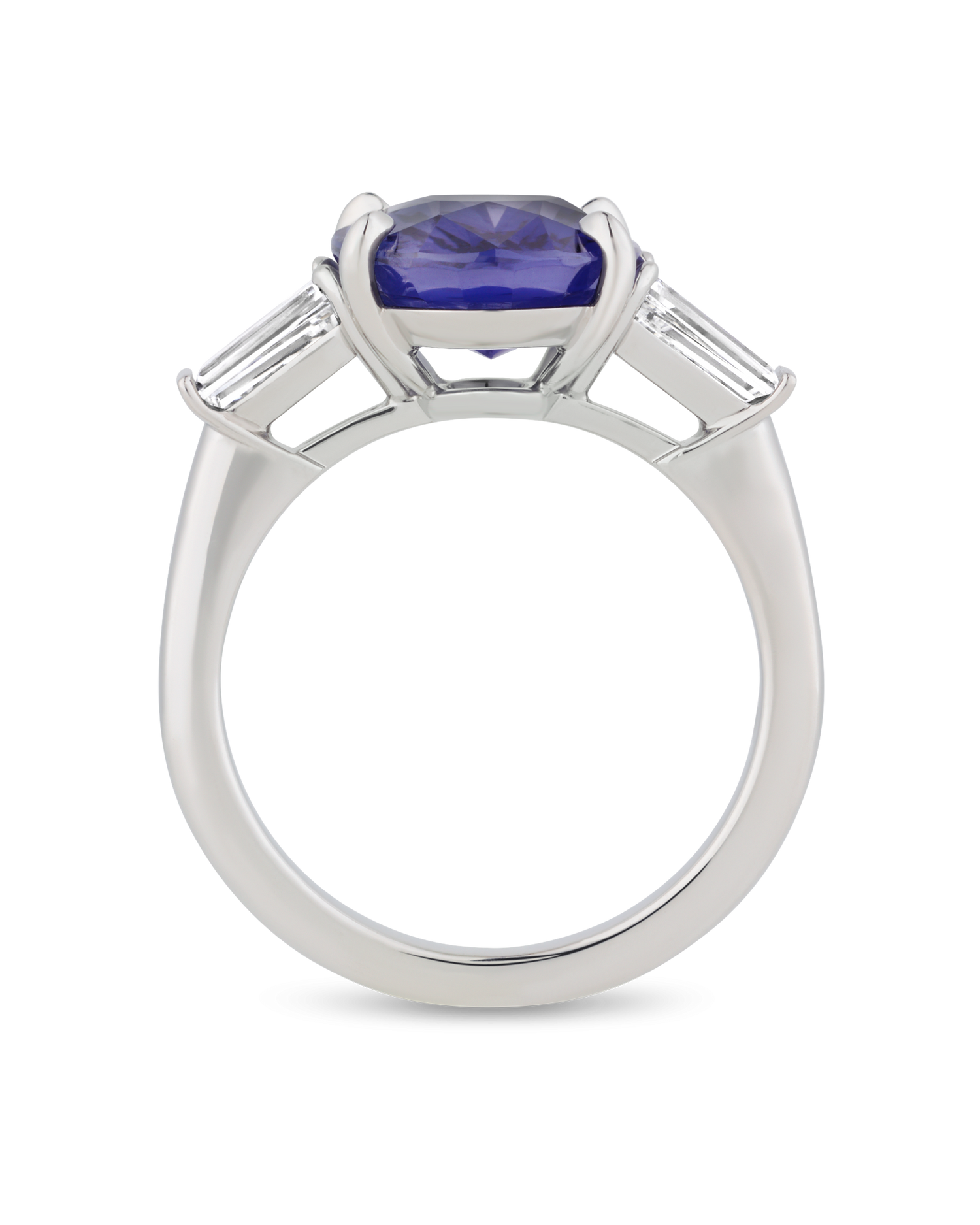Unheated Purple Sapphire Ring, 5.04 Carats
