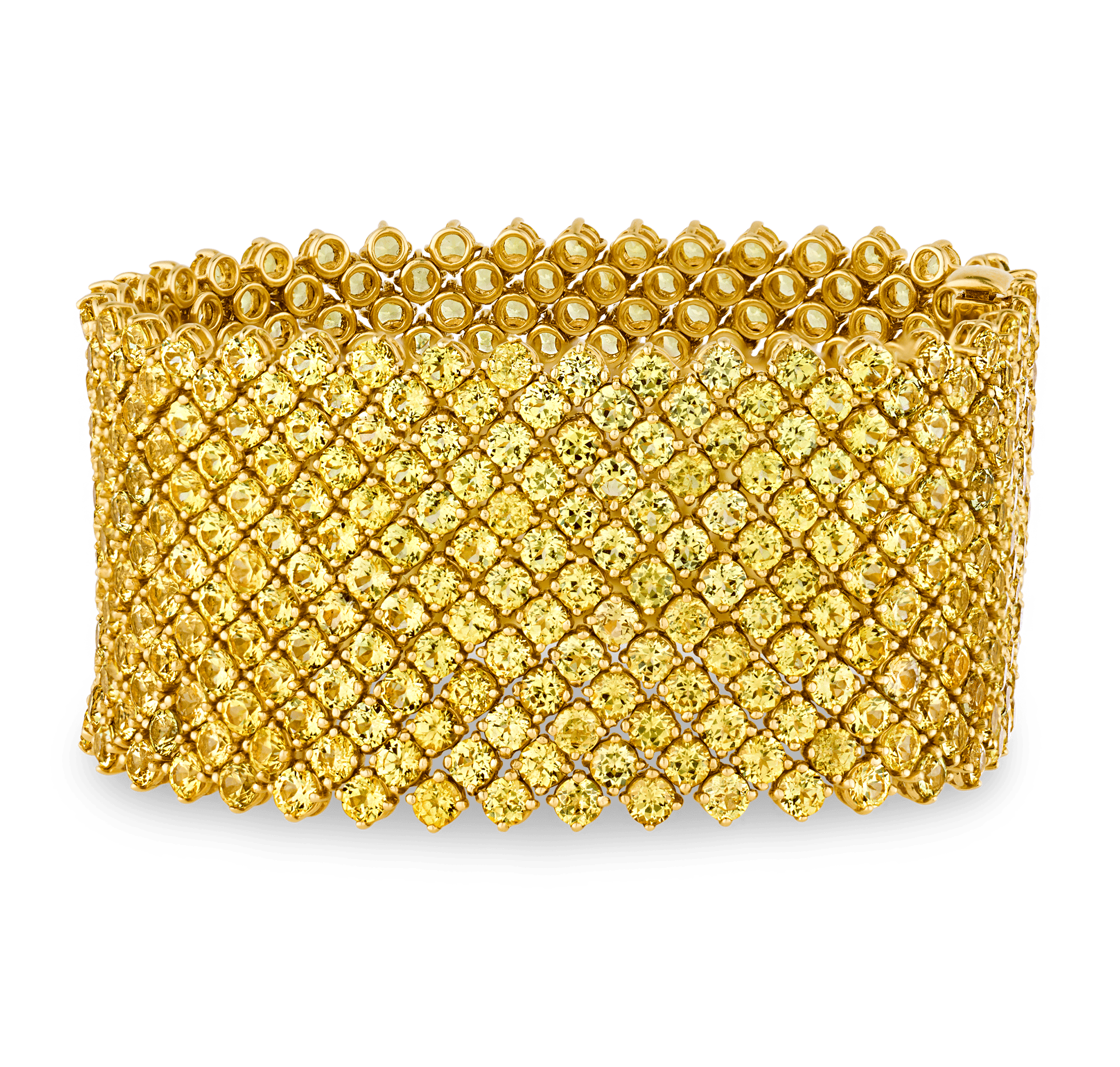 Yellow Sapphire Mesh Bracelet, 66.24 Carats