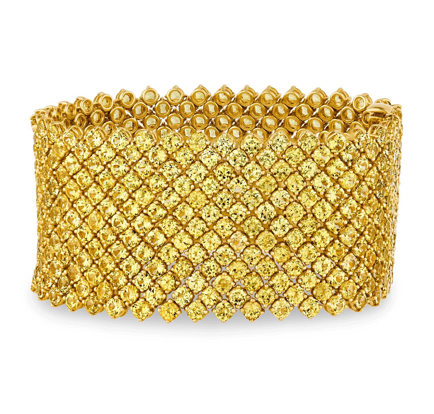 Yellow Sapphire Mesh Bracelet, 66.24 Carats