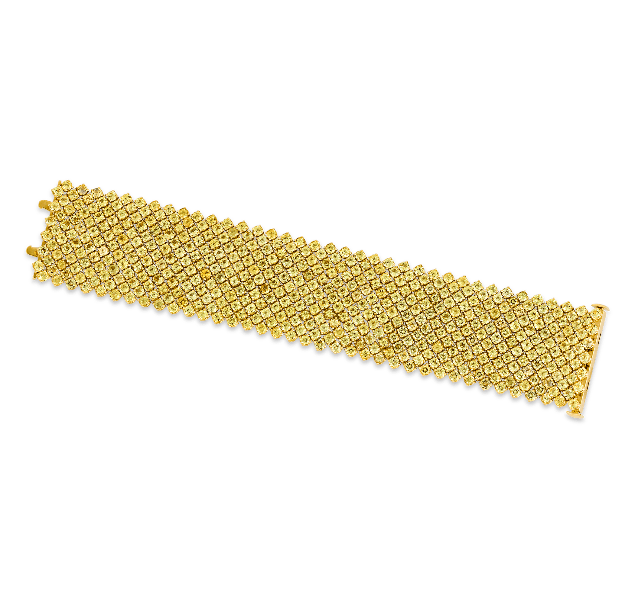 Yellow Sapphire Mesh Bracelet, 66.24 Carats