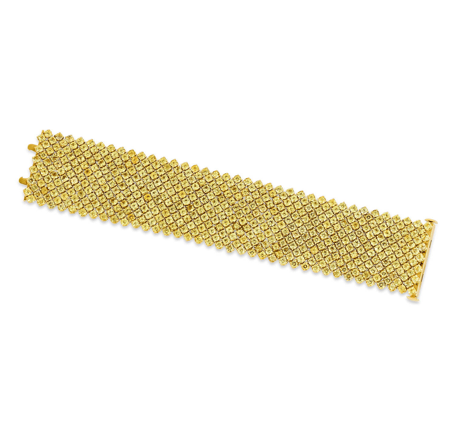 Yellow Sapphire Mesh Bracelet, 66.24 Carats
