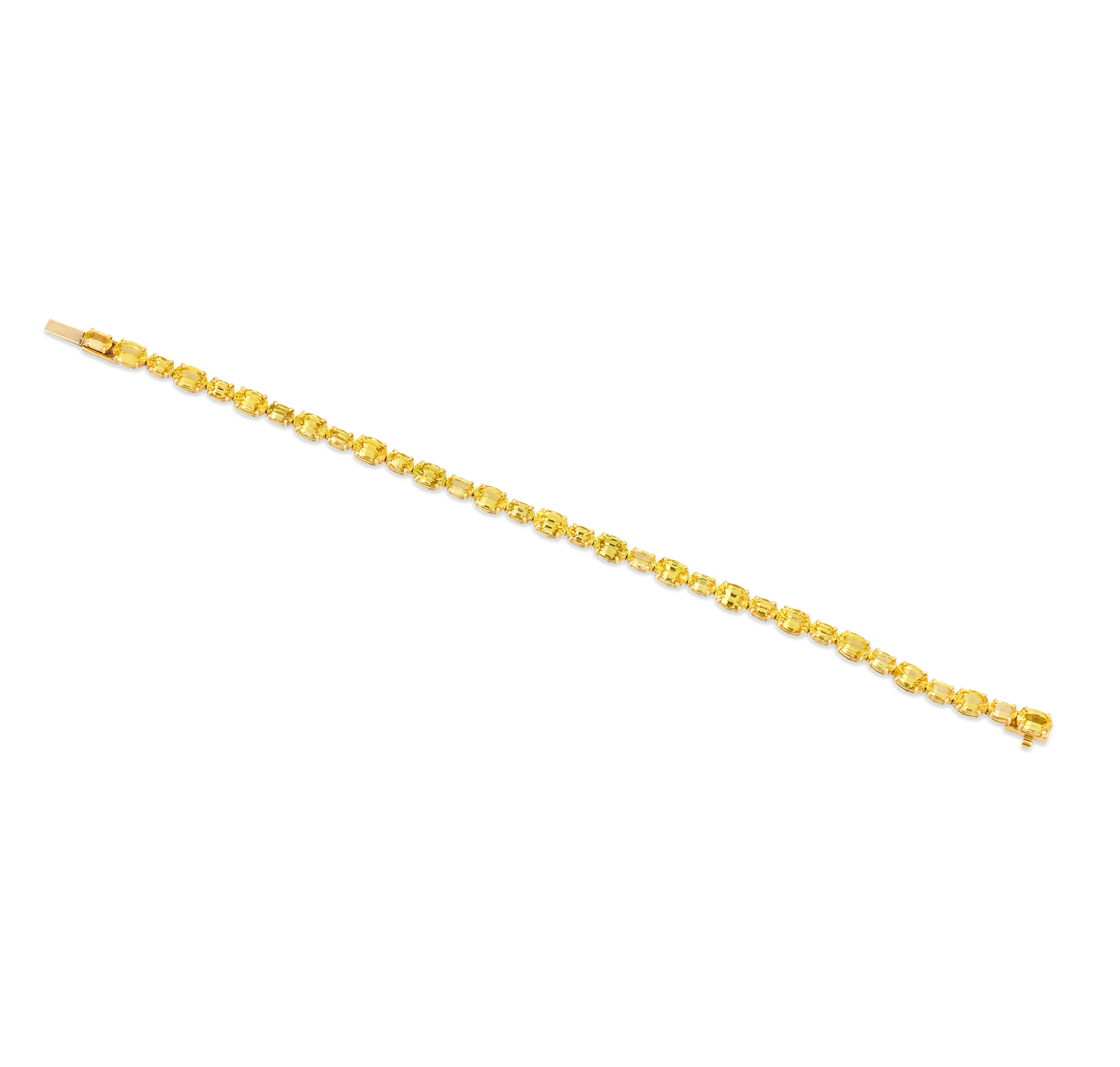 Untreated Yellow Sapphire Line Bracelet, 14.38 Carats