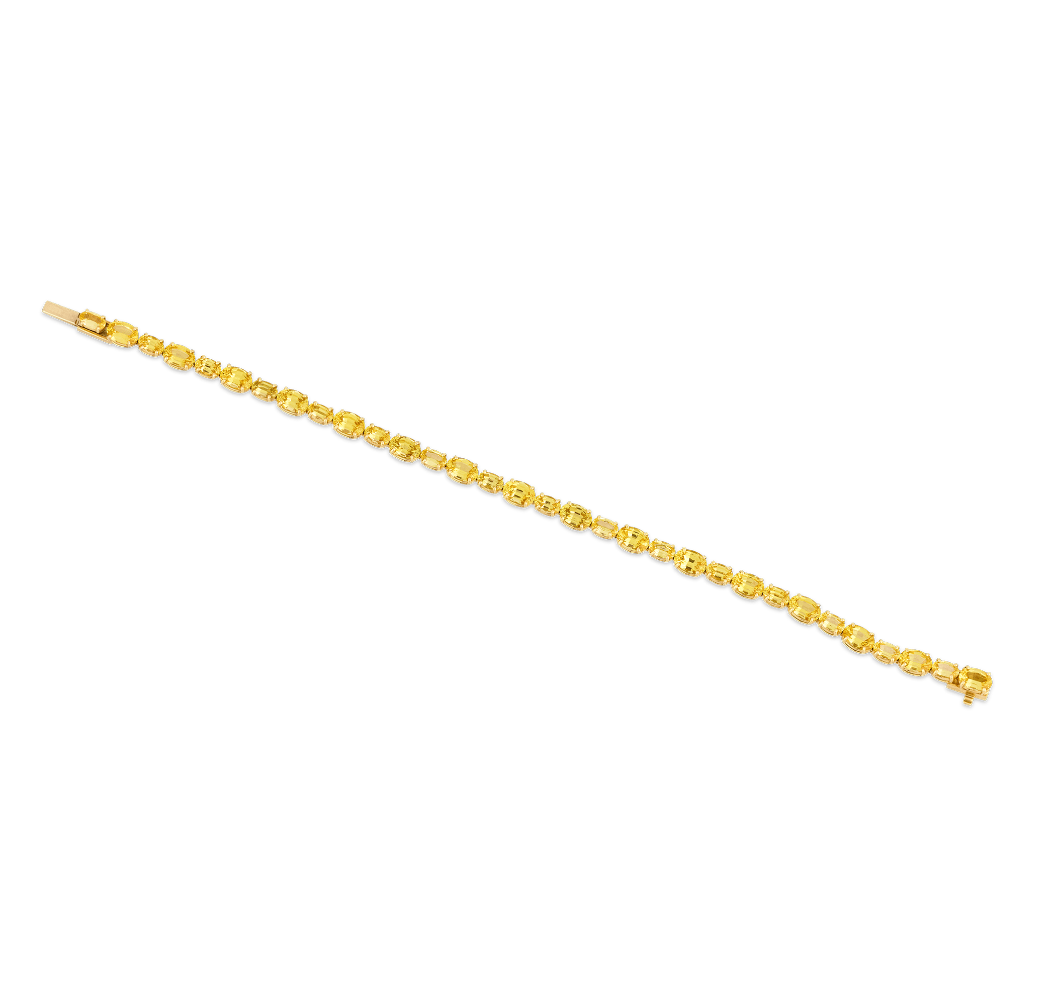 Untreated Yellow Sapphire Line Bracelet, 14.38 Carats