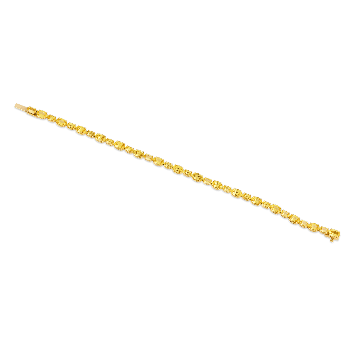 Untreated Yellow Sapphire Line Bracelet, 14.38 Carats