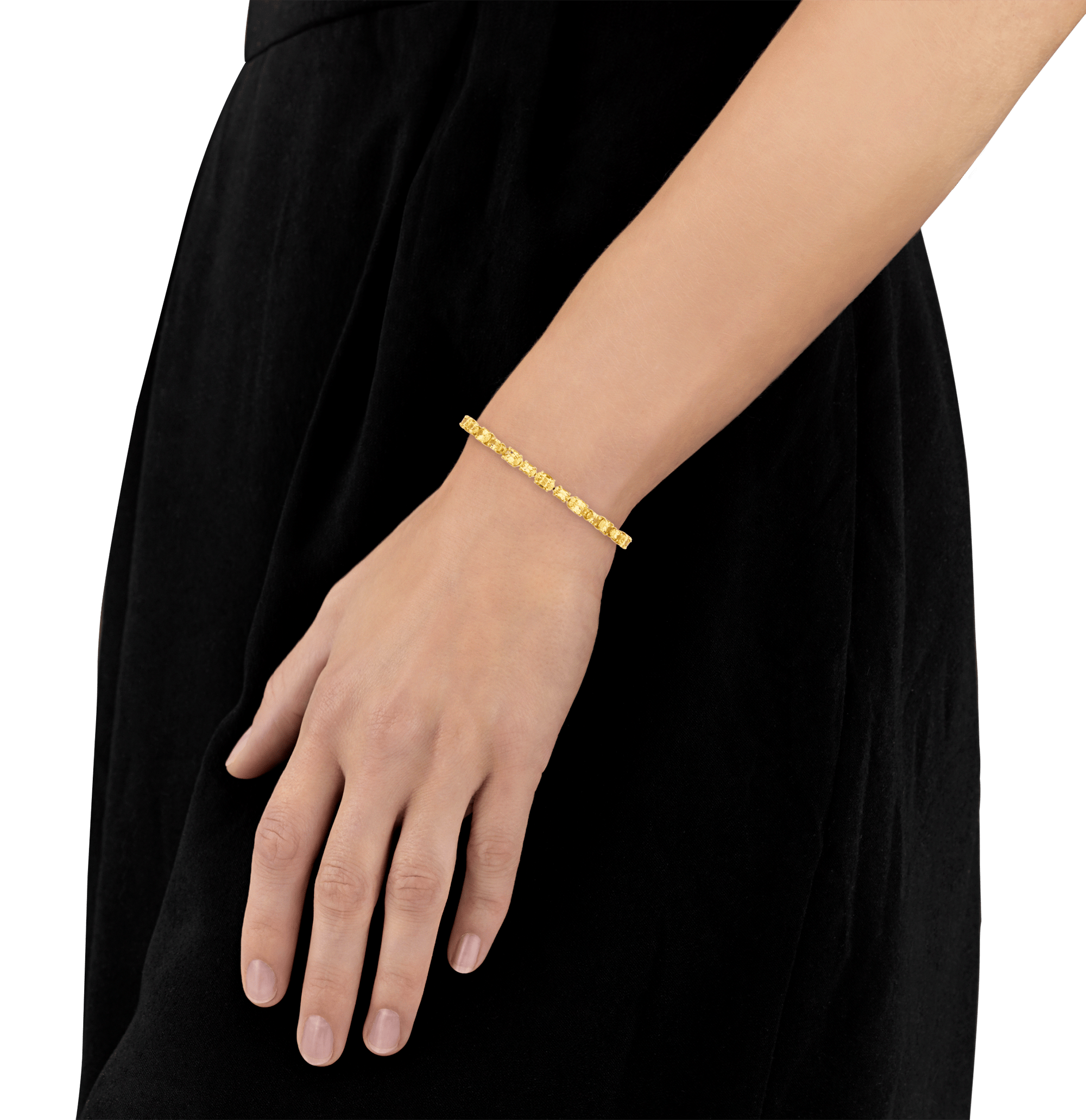 Untreated Yellow Sapphire Line Bracelet, 14.38 Carats