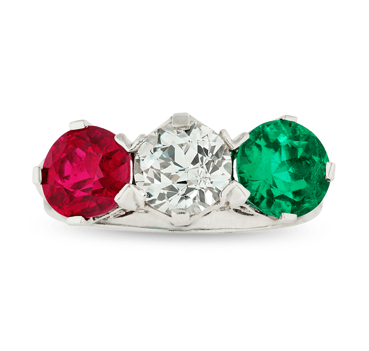 Ruby, Diamond and Emerald Ring