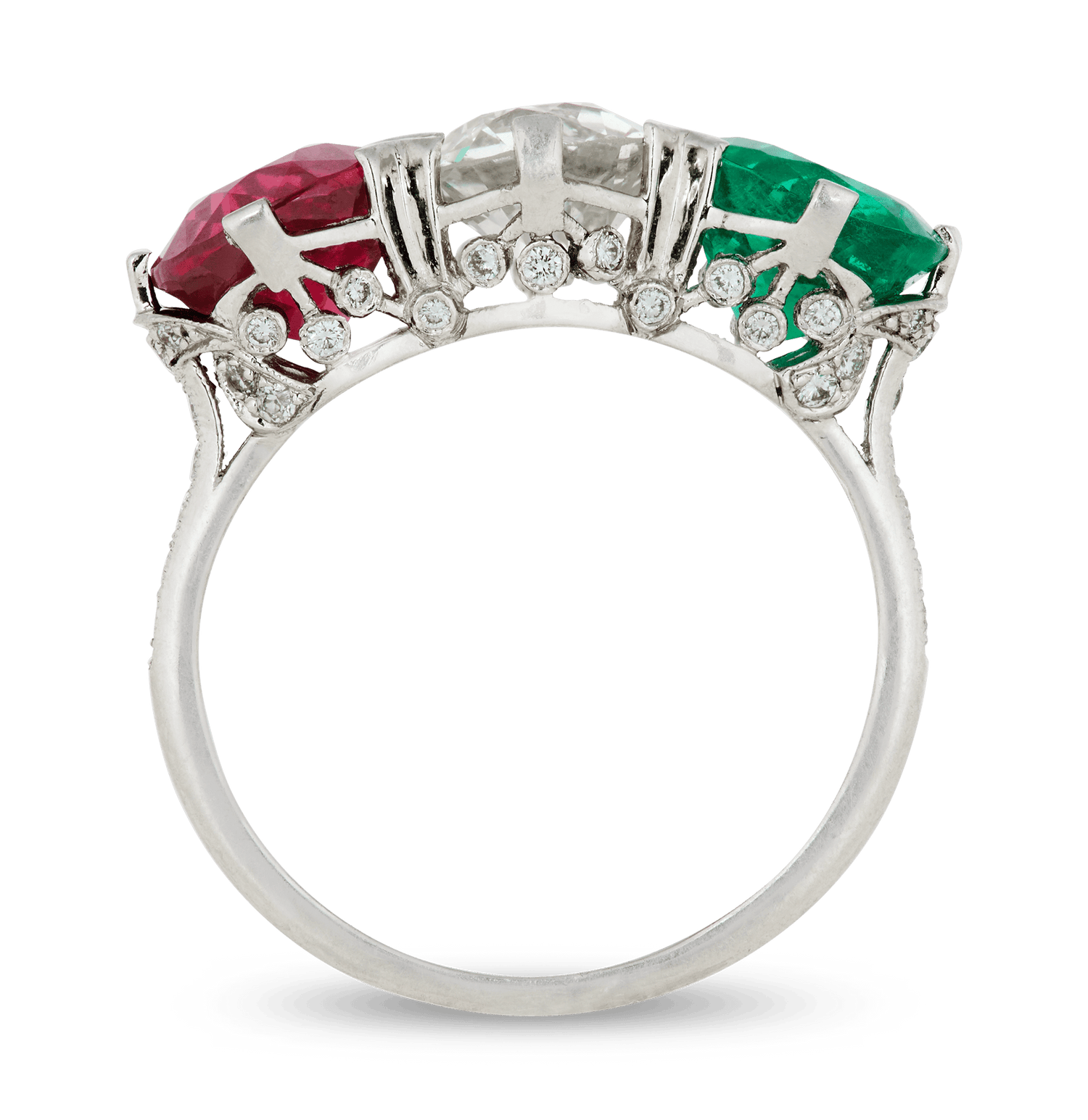 Ruby, Diamond and Emerald Ring