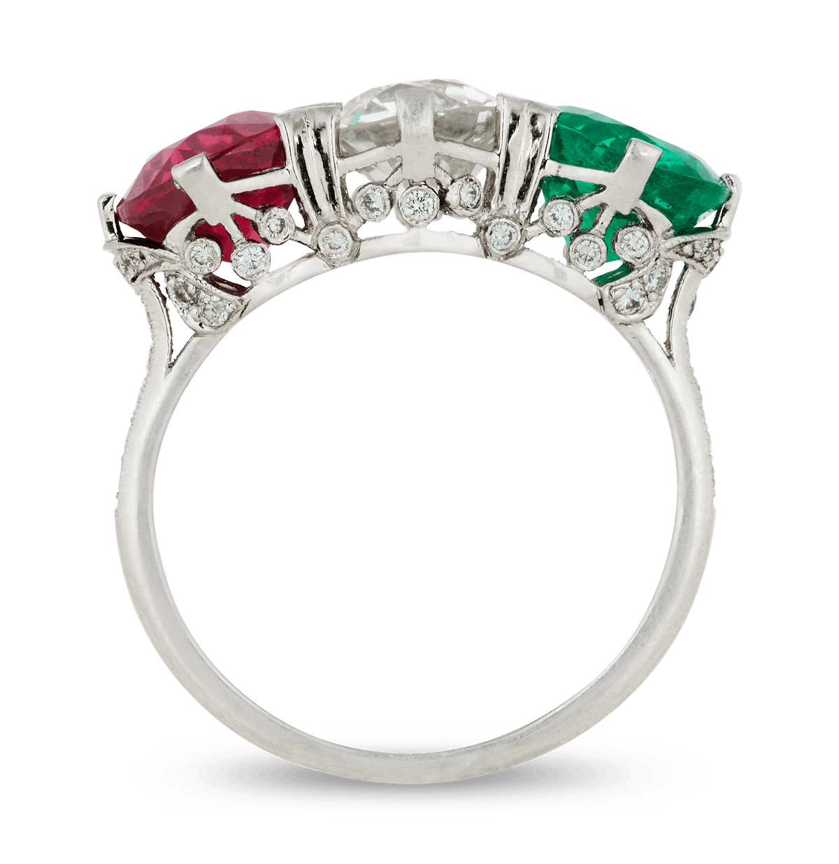 Ruby, Diamond and Emerald Ring