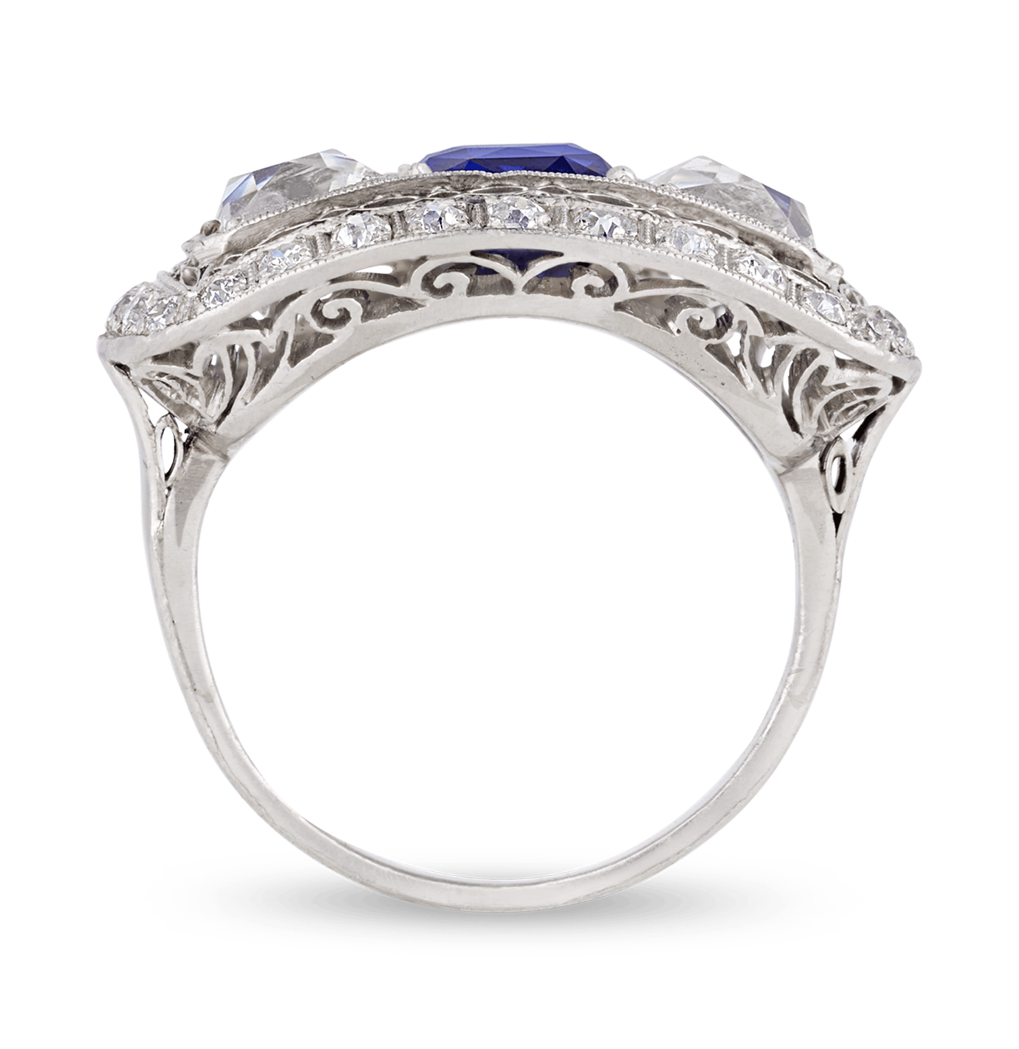 Art Deco Untreated Burma Sapphire Ring, 2.25 Carats