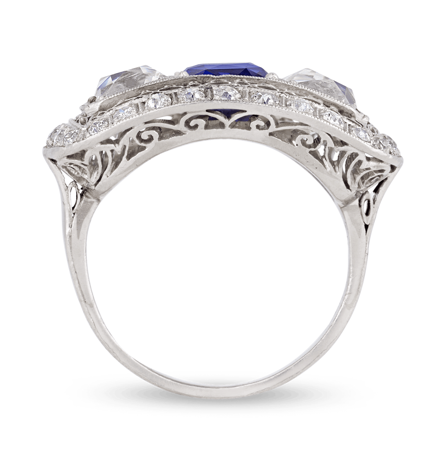 Art Deco Untreated Burma Sapphire Ring, 2.25 Carats