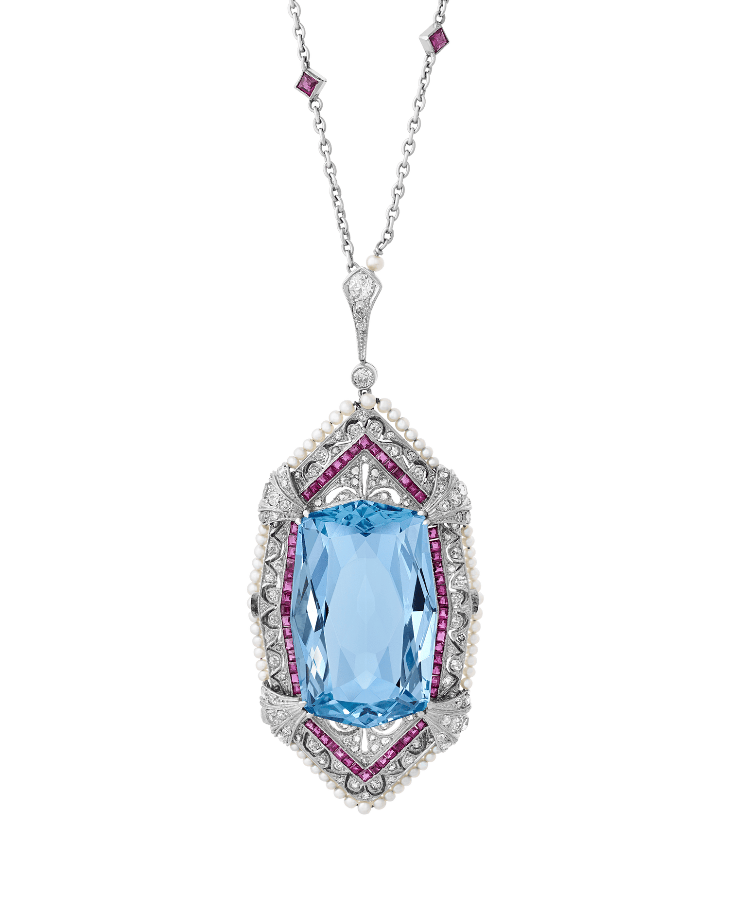 Tiffany & Co. Aquamarine Pendant Necklace, 40.00 carats