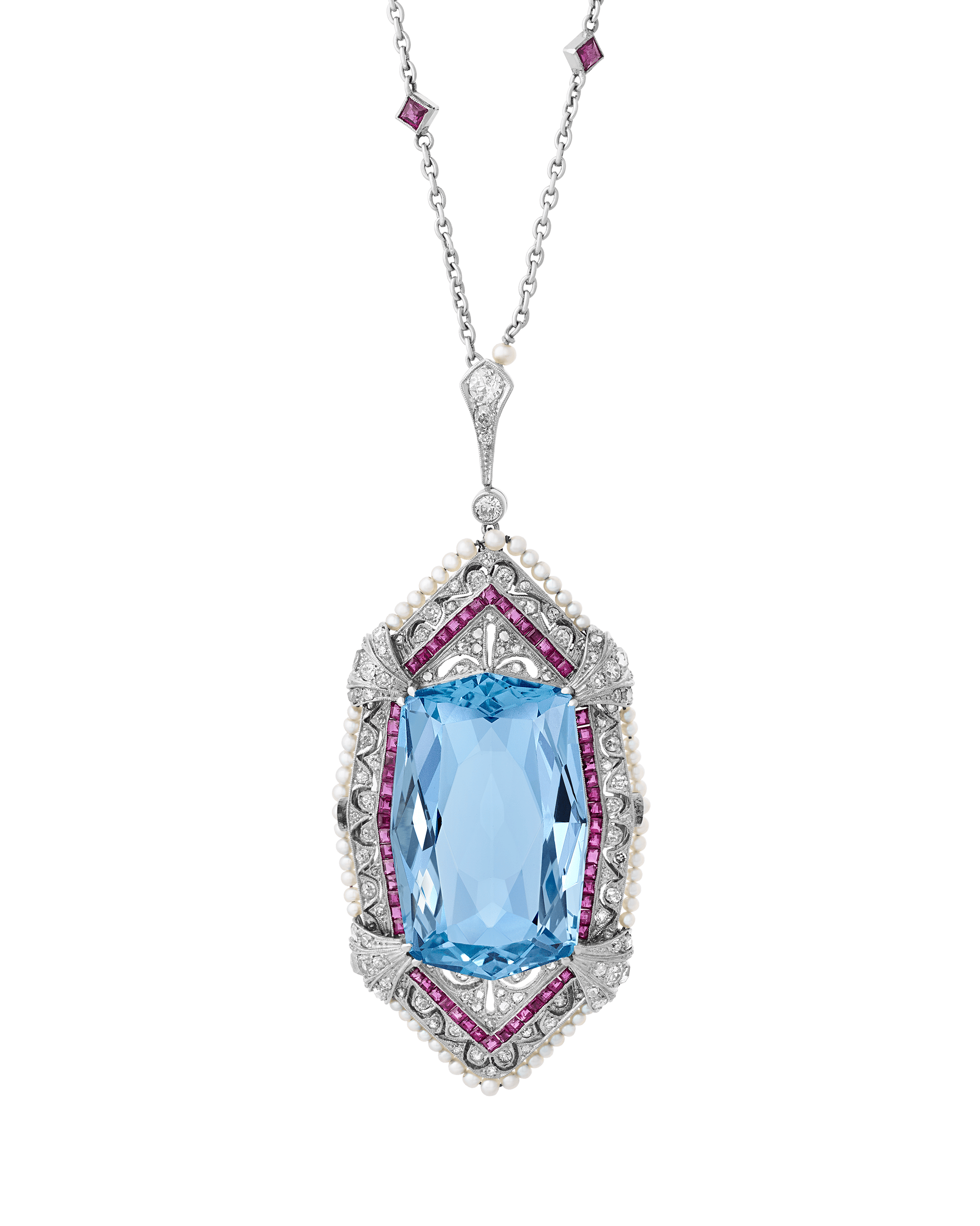 Tiffany & Co. Aquamarine Pendant Necklace, 40.00 carats