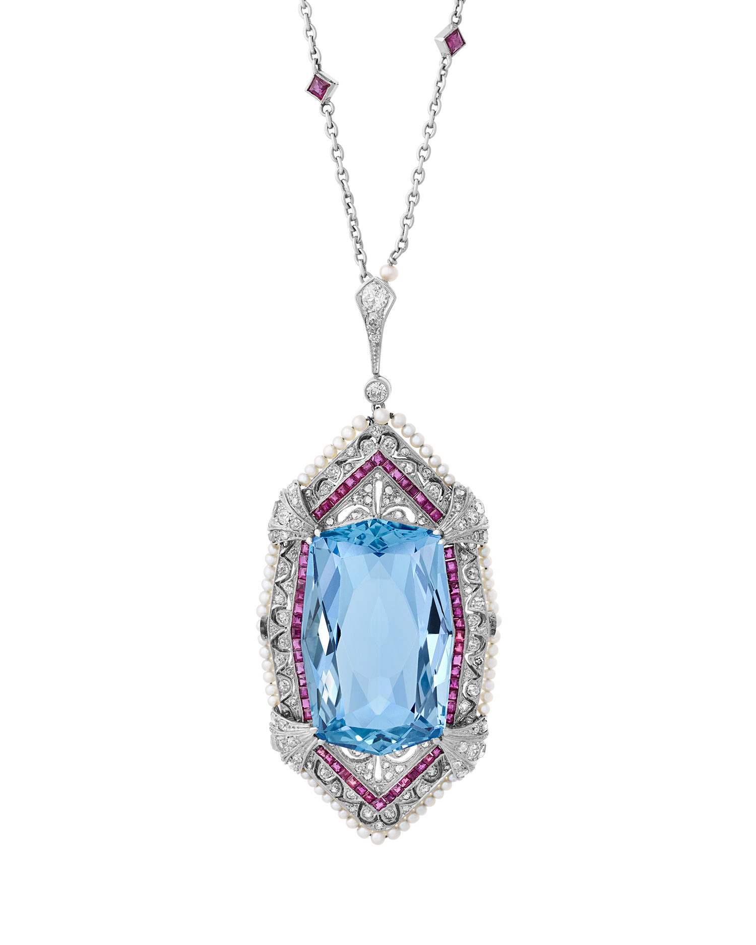 Tiffany & Co. Aquamarine Pendant Necklace, 40.00 carats
