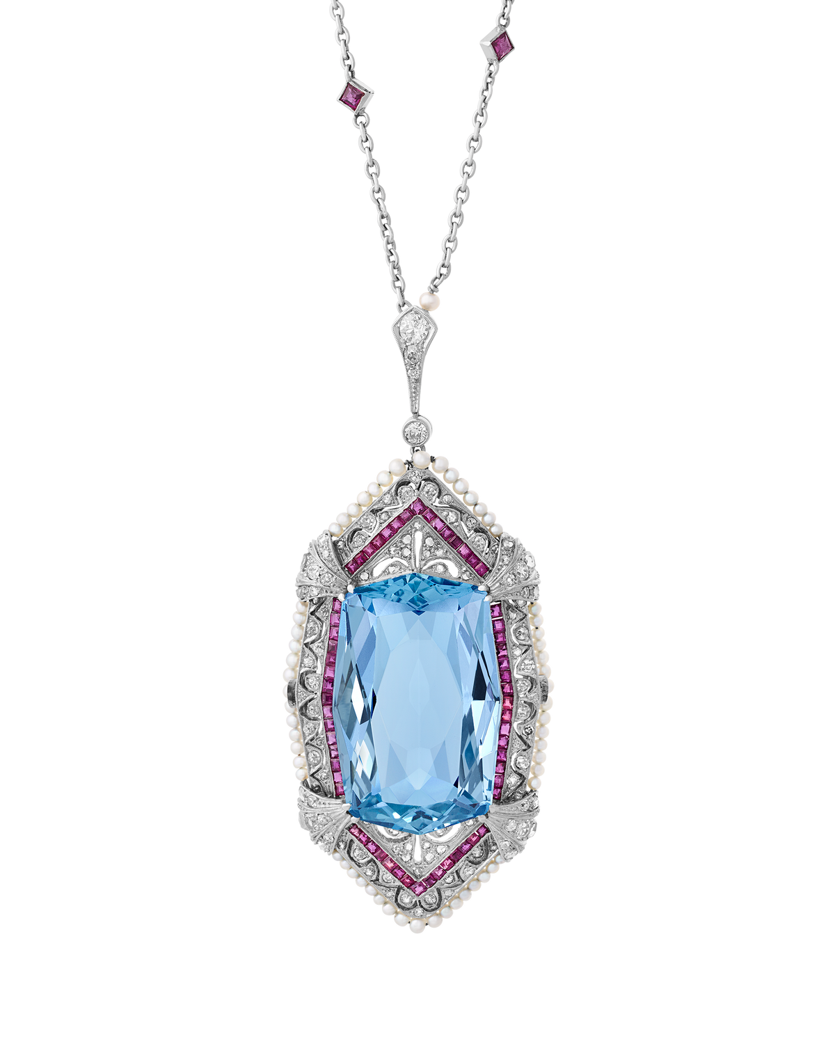 Tiffany & Co. Aquamarine Pendant Necklace, 40.00 carats