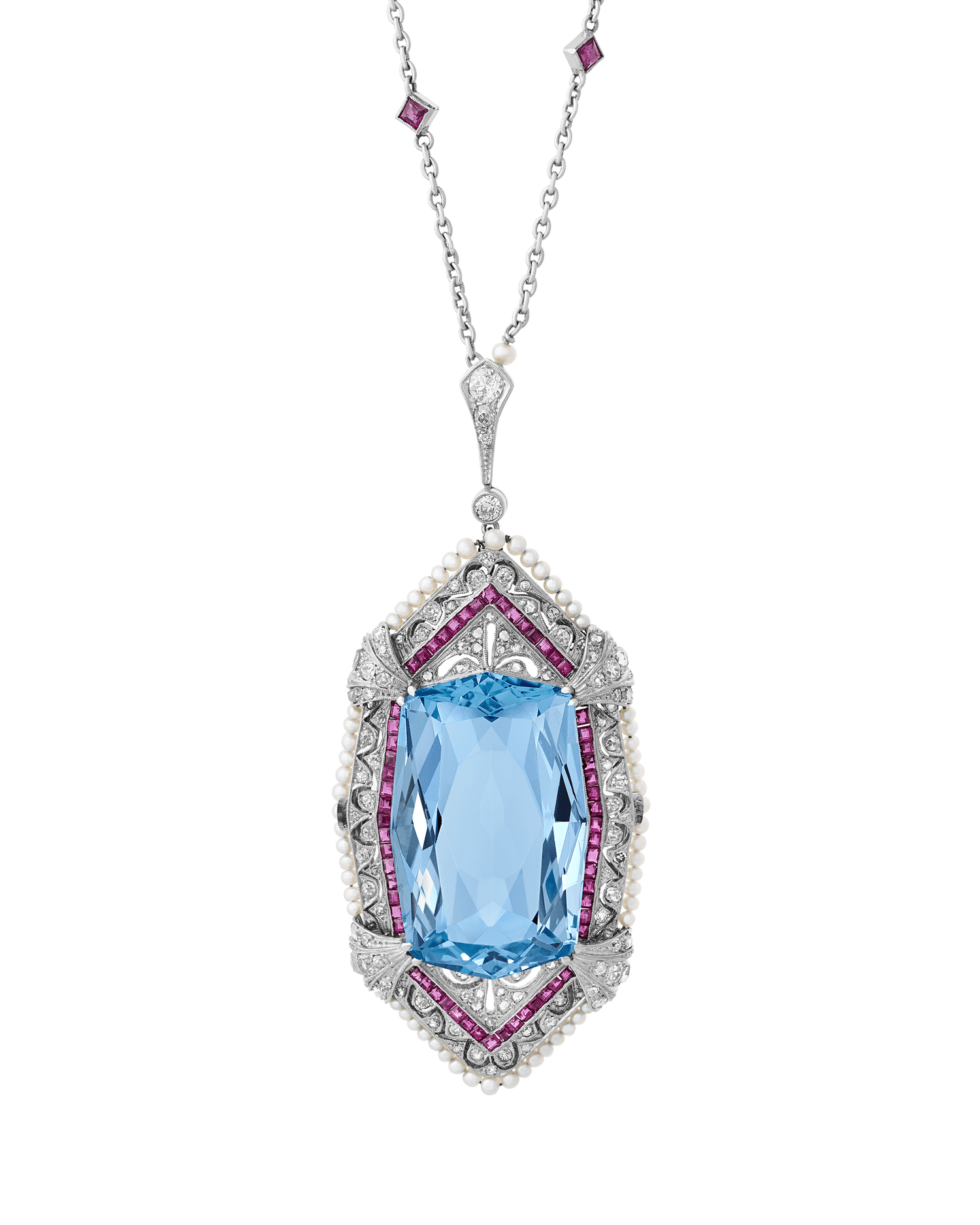 Tiffany & Co. Aquamarine Pendant Necklace, 40.00 carats