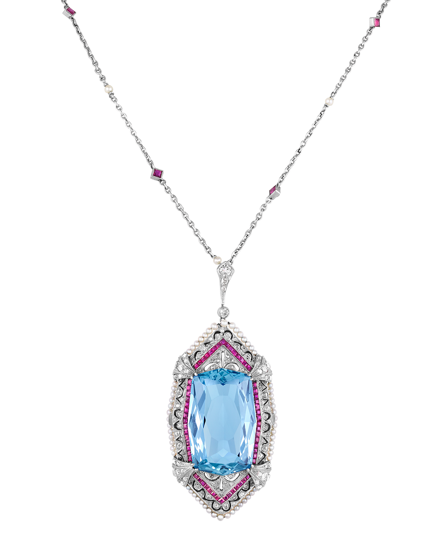 Tiffany & Co. Aquamarine Pendant Necklace, 40.00 carats