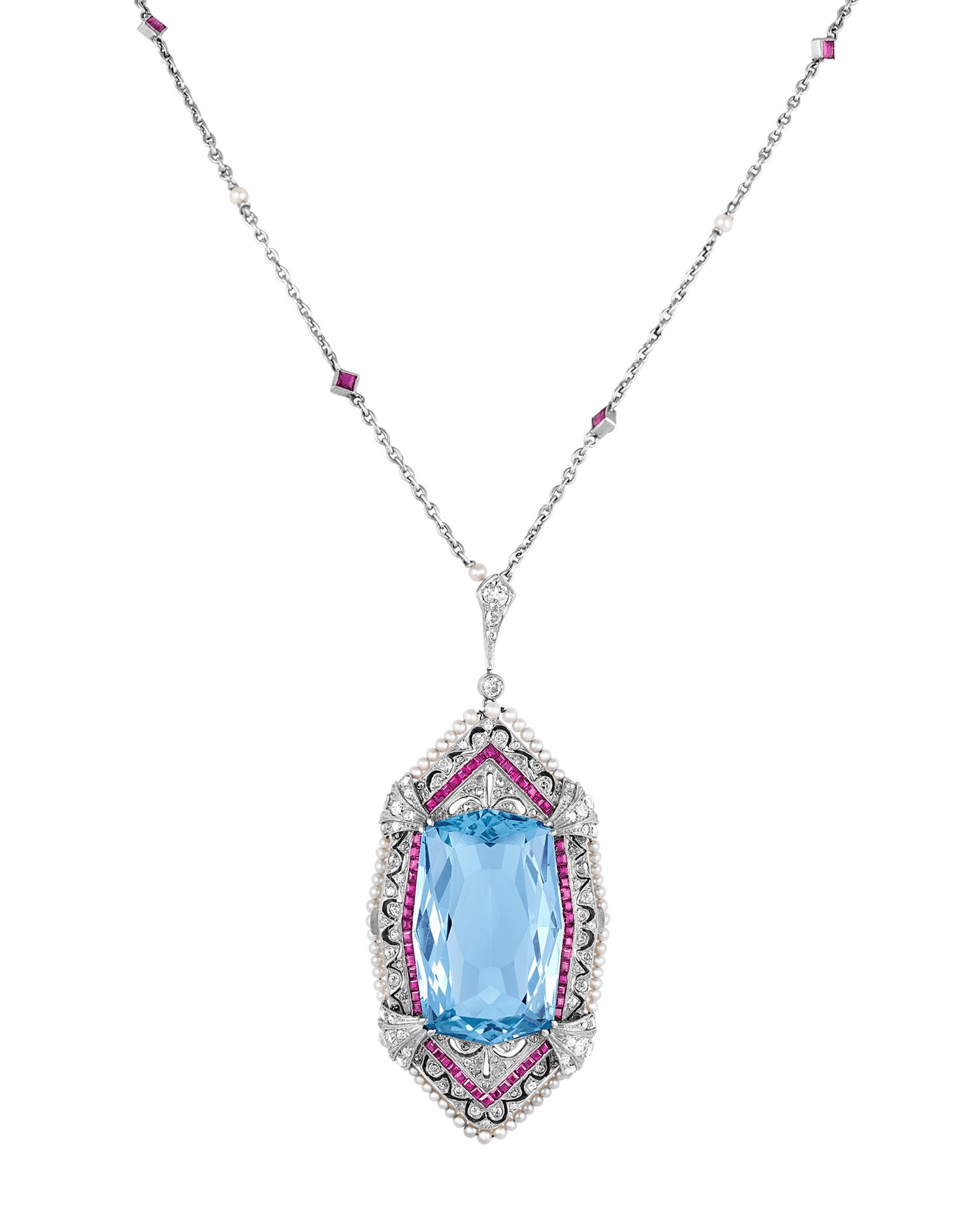Tiffany & Co. Aquamarine Pendant Necklace, 40.00 carats