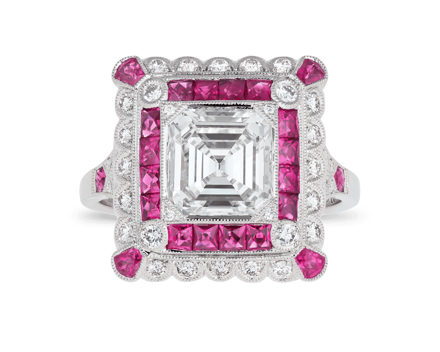 Art Deco-Style Diamond Ring, 1.92 Carats