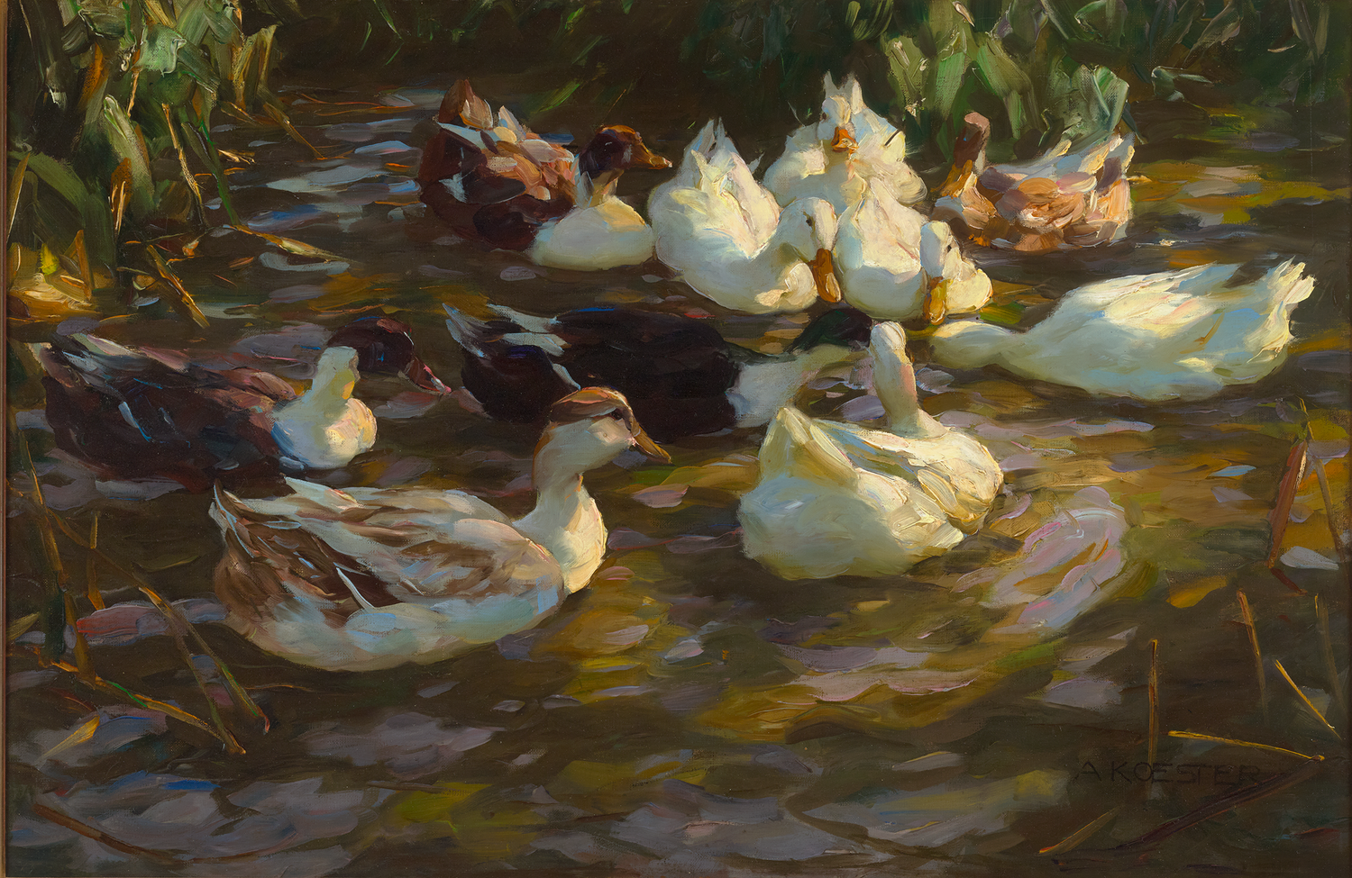 Ducks in a Pond by Alexander Koester