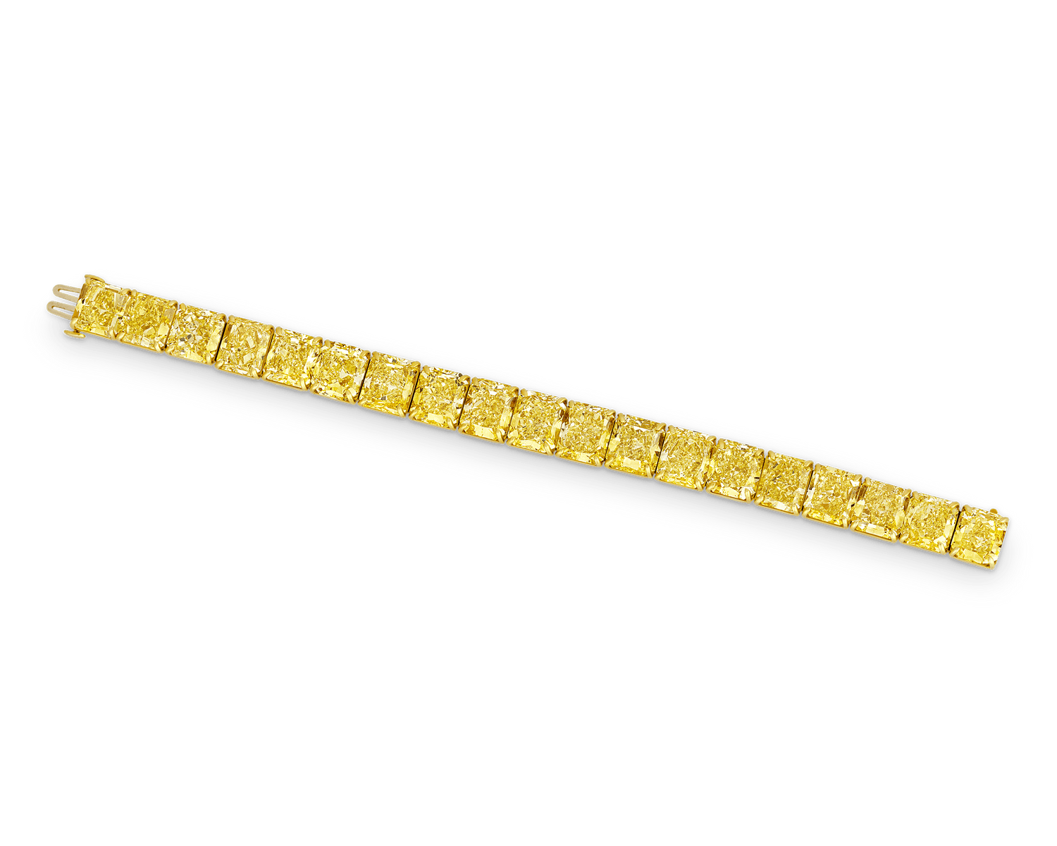 Fancy Intense Yellow Diamond Bracelet, 102.04 Carats