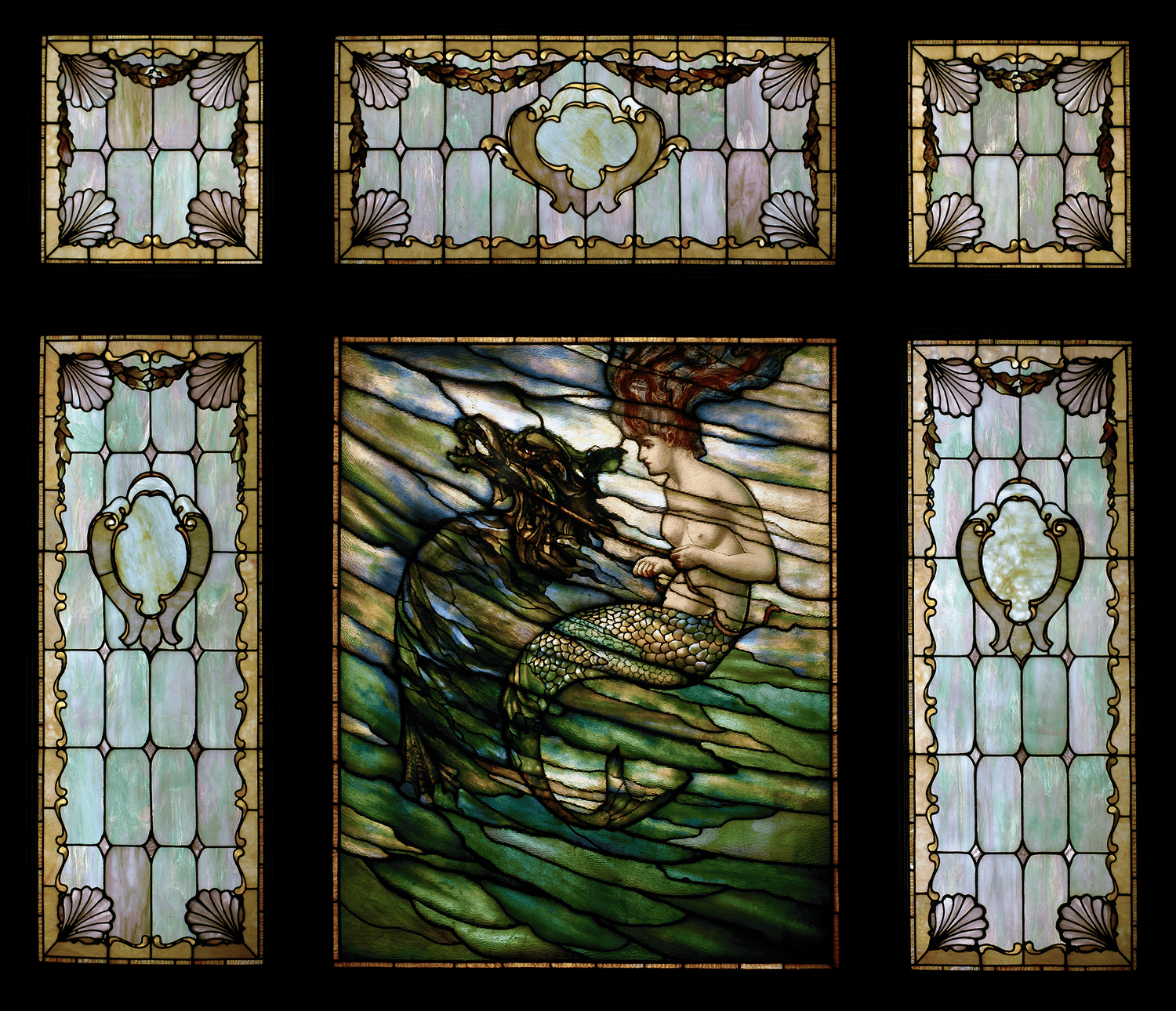 Tiffany Studios Mermaid Window | M.S. Rau Tiffany Studios Mermaid Window | M.S. Rau