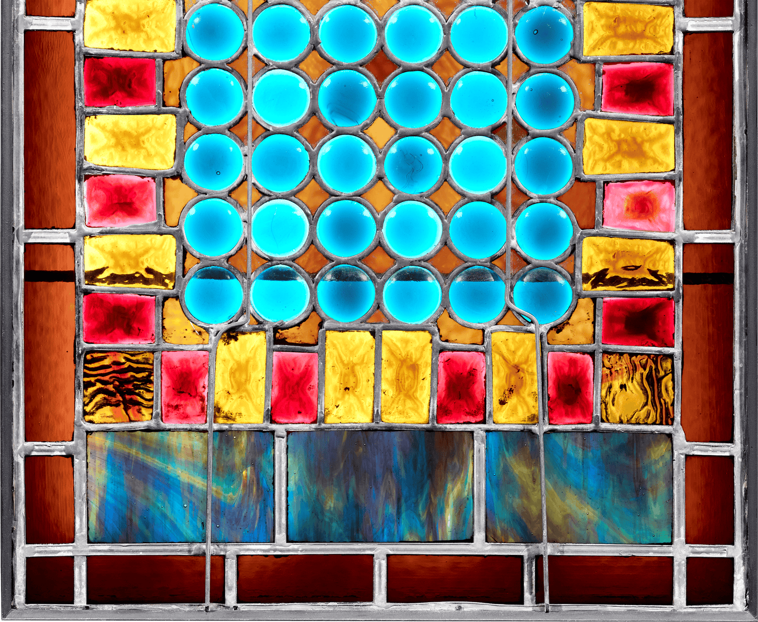 Blue Circles Stained Glass Window by John La Farge