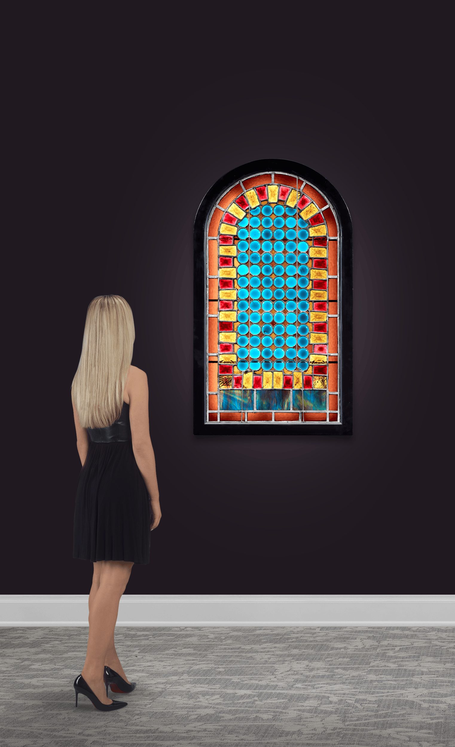 Blue Circles Stained Glass Window by John La Farge