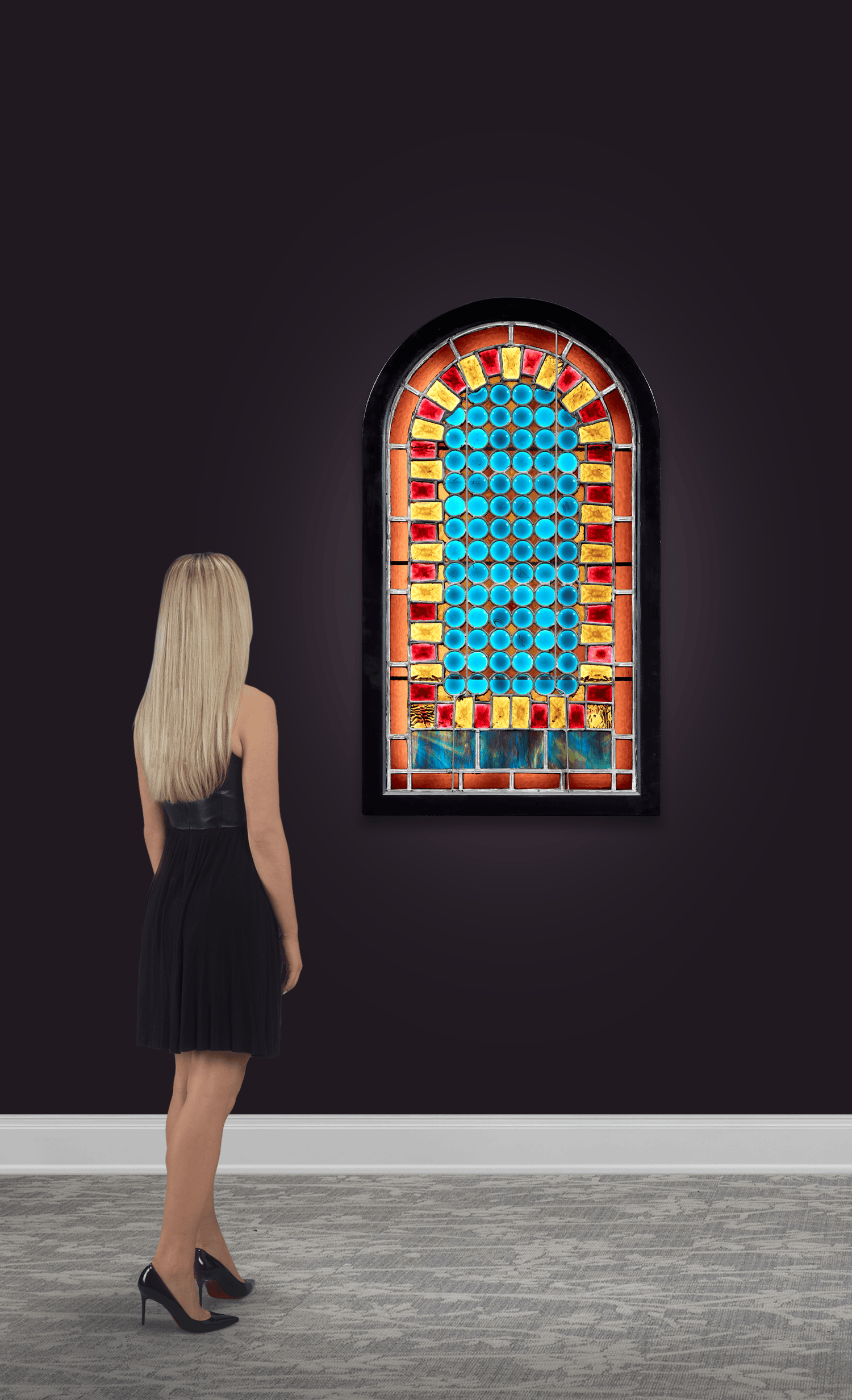 Blue Circles Stained Glass Window by John La Farge