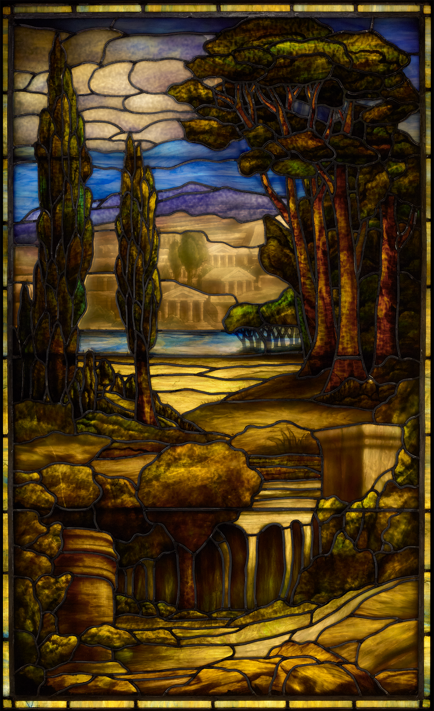 Tiffany Studios City in the Sky Window