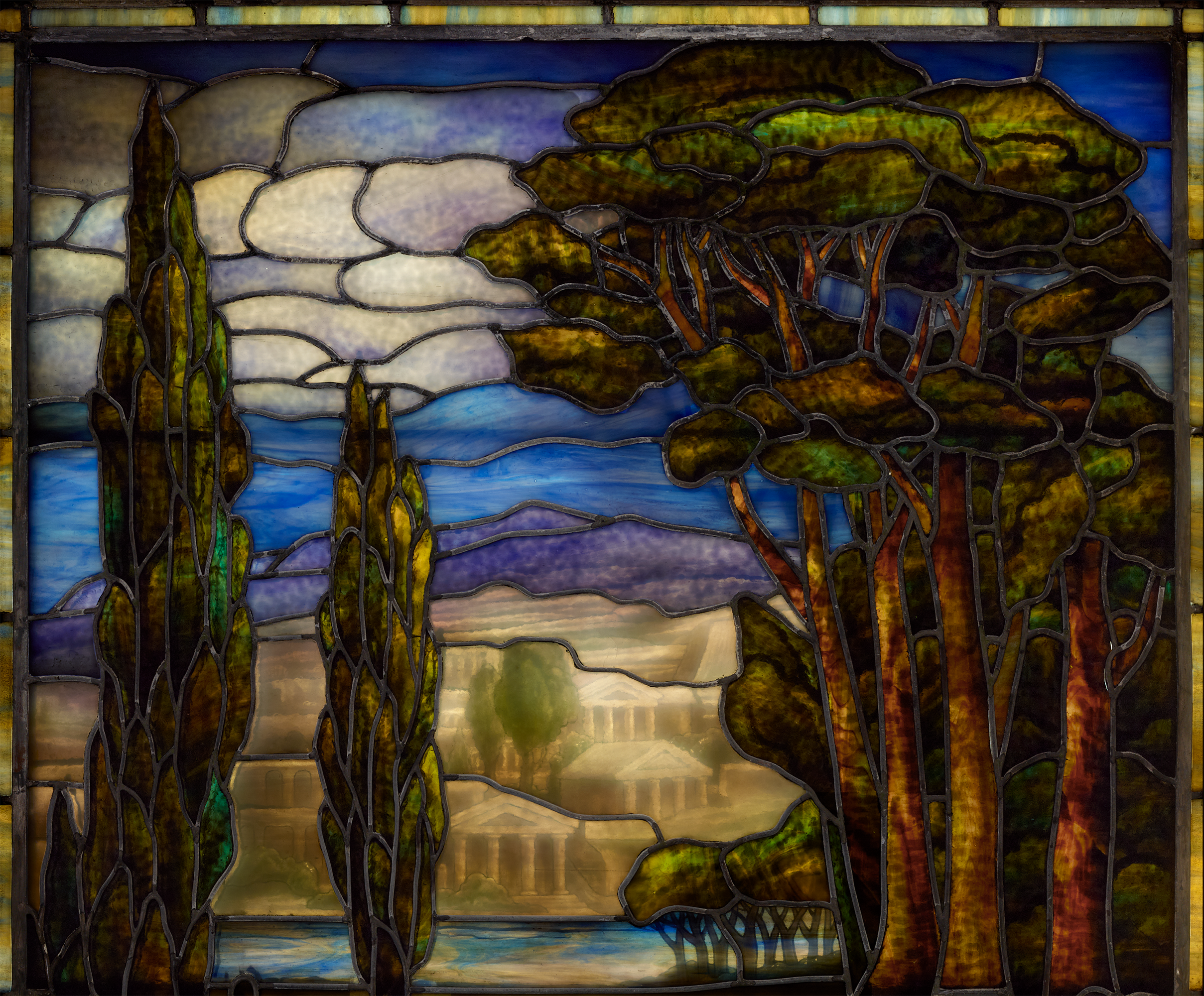 Tiffany Studios City in the Sky Window
