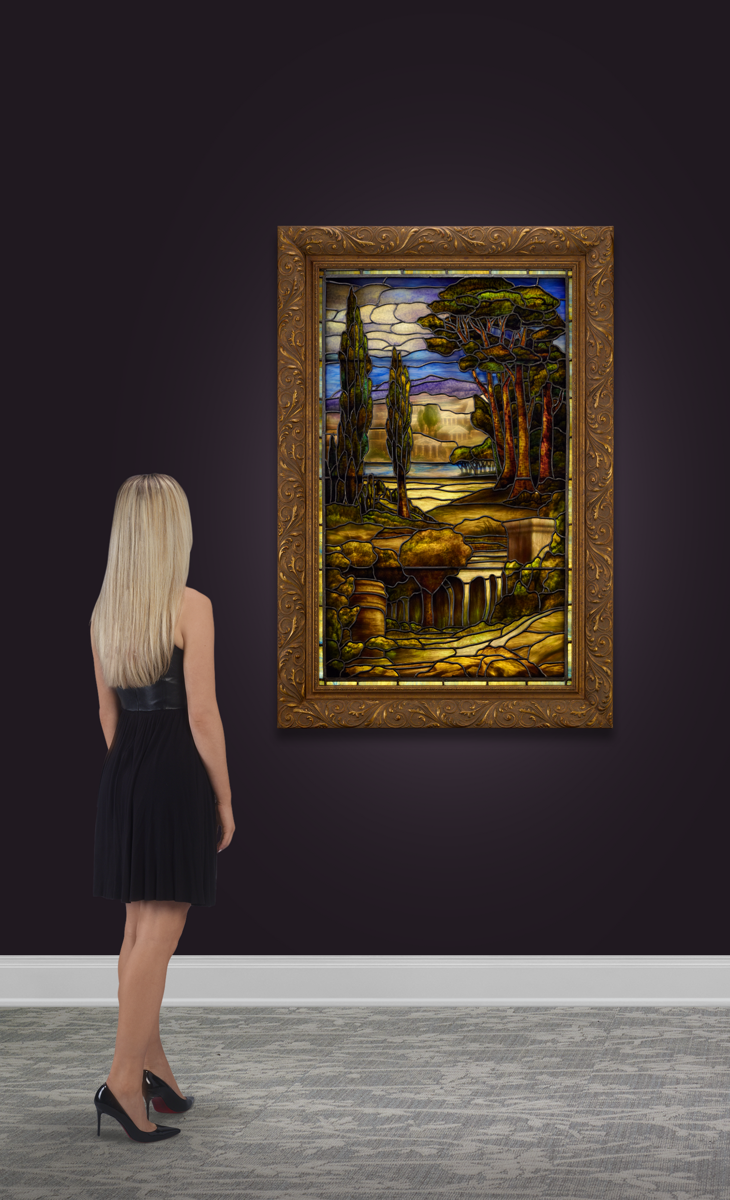 Tiffany Studios City in the Sky Window