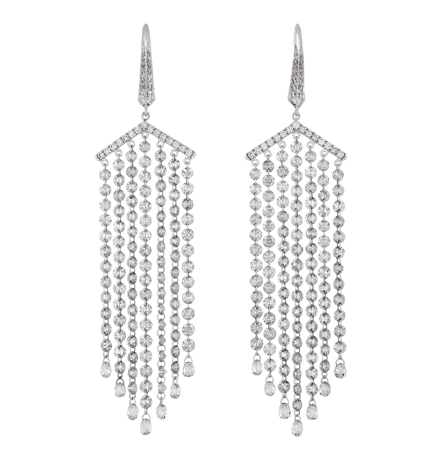 Diamond Chandelier Earrings, 9.96 Carats