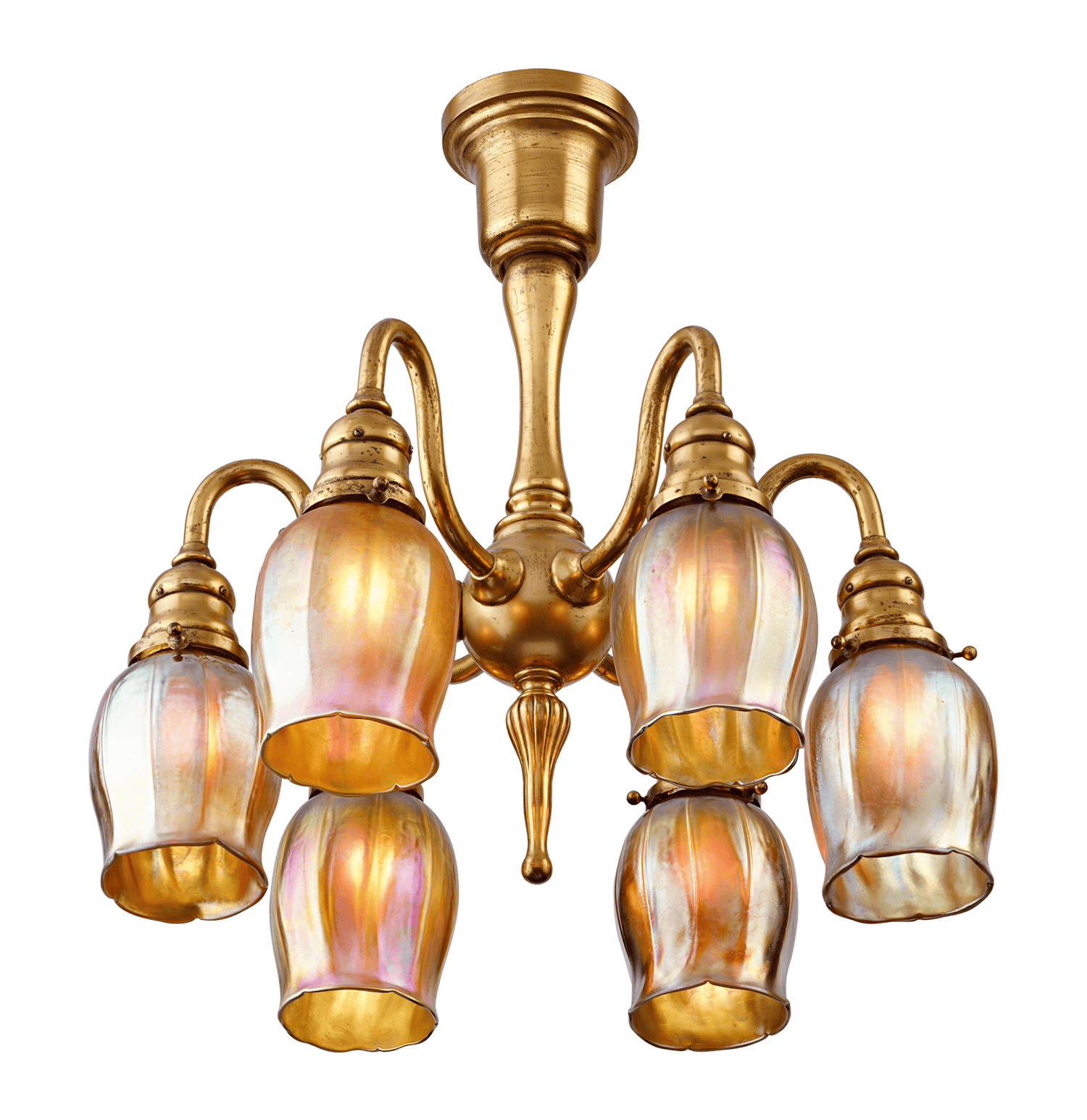 Tiffany Studios Six-Light Favrile Chandelier