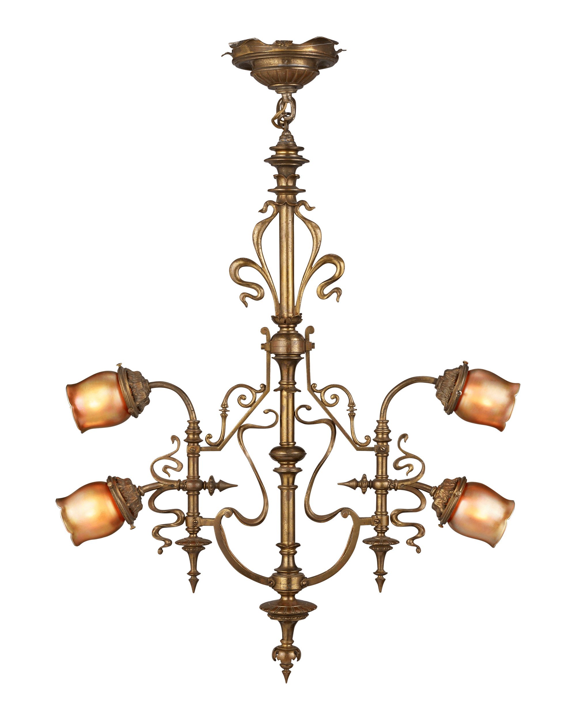 Steuben Aurene Hanging Lamp