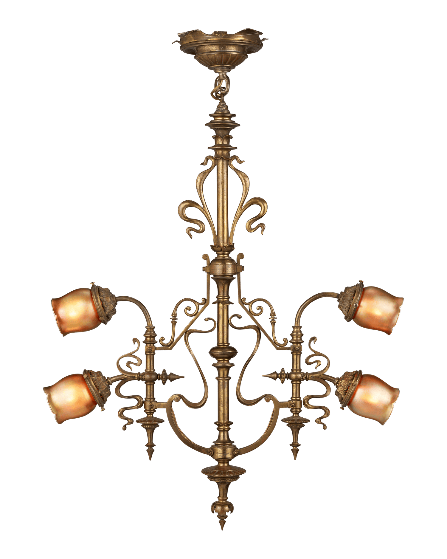 Steuben Aurene Hanging Lamp