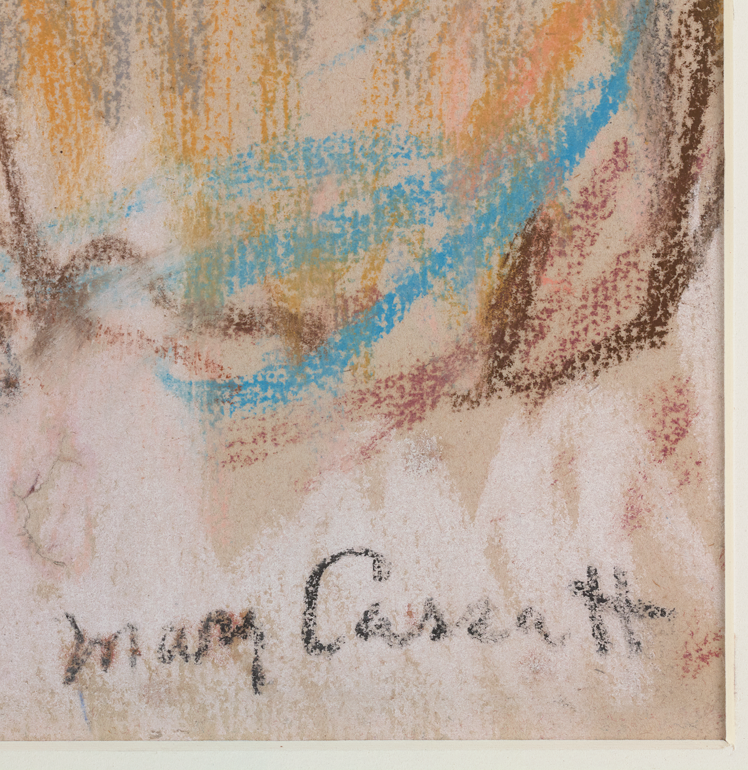 Smiling Sara in a Big Hat Holding Her Dog by Mary Cassatt